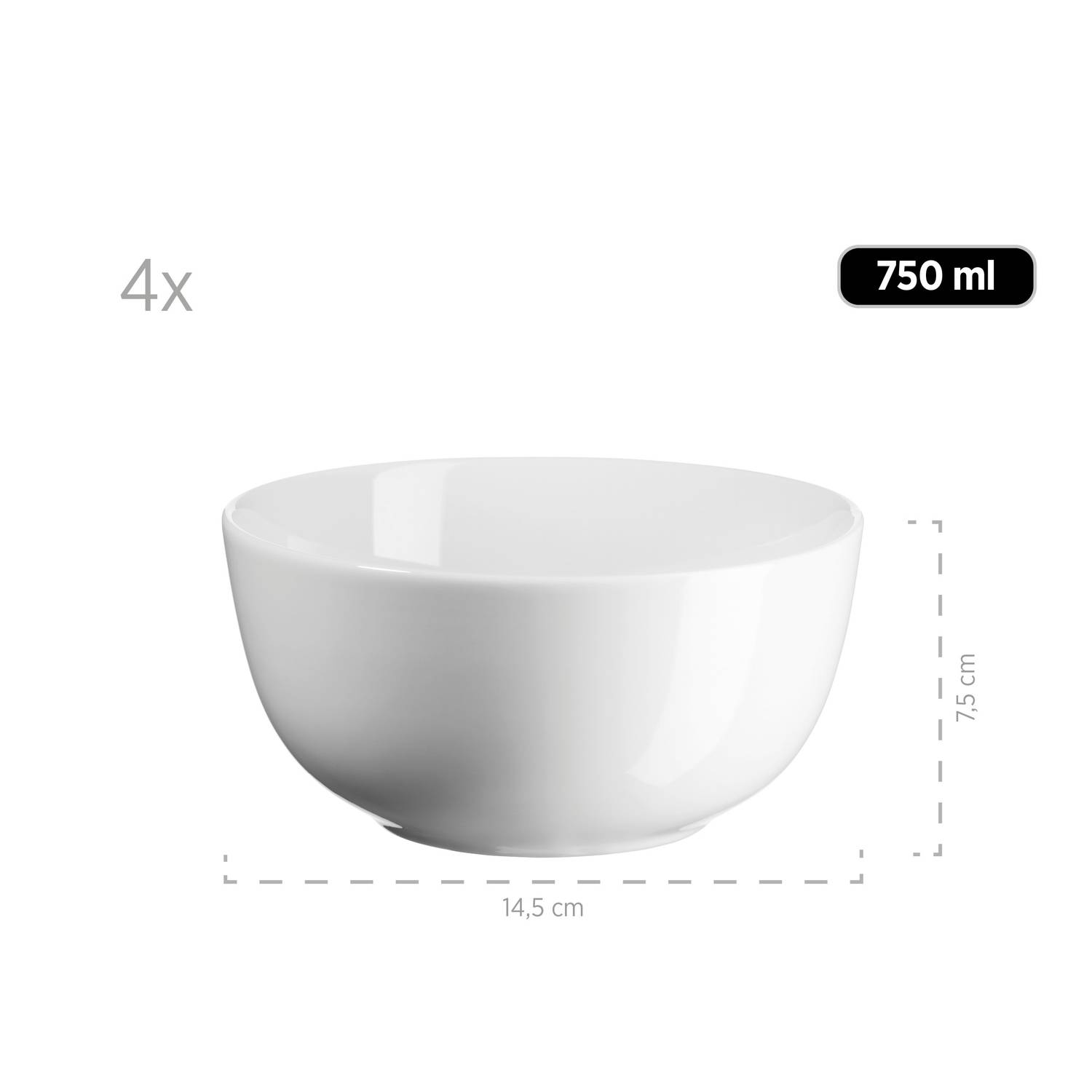 Mäser 931919 Kombiservice Barca für 4 Personen, Porzellan, weiß (1 Set, 16-teilig)