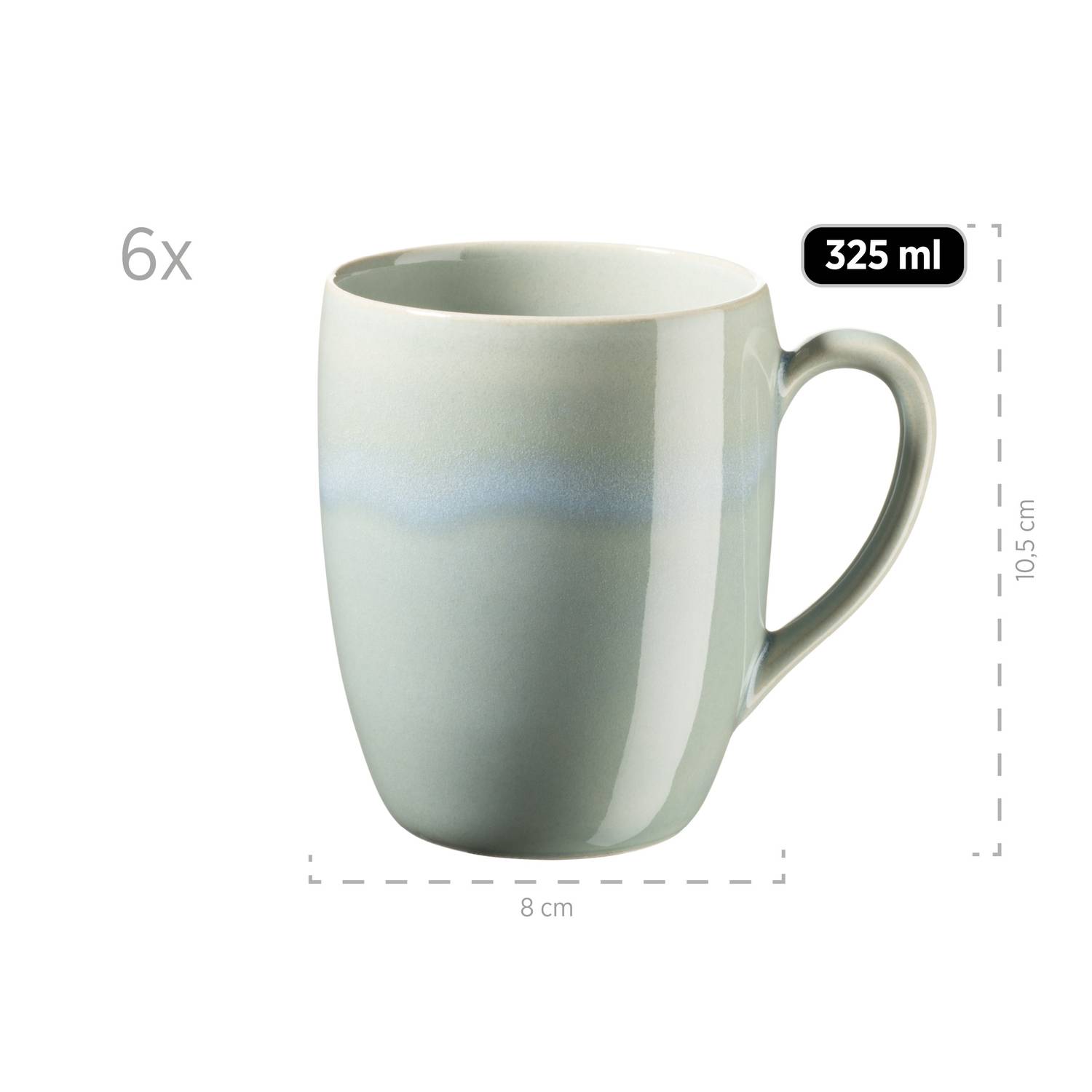 Mäser 931927 Frühstücksset Ossia für 6 Personen, Steinzeug, türkis/rot (1 Set, 18-teilig)