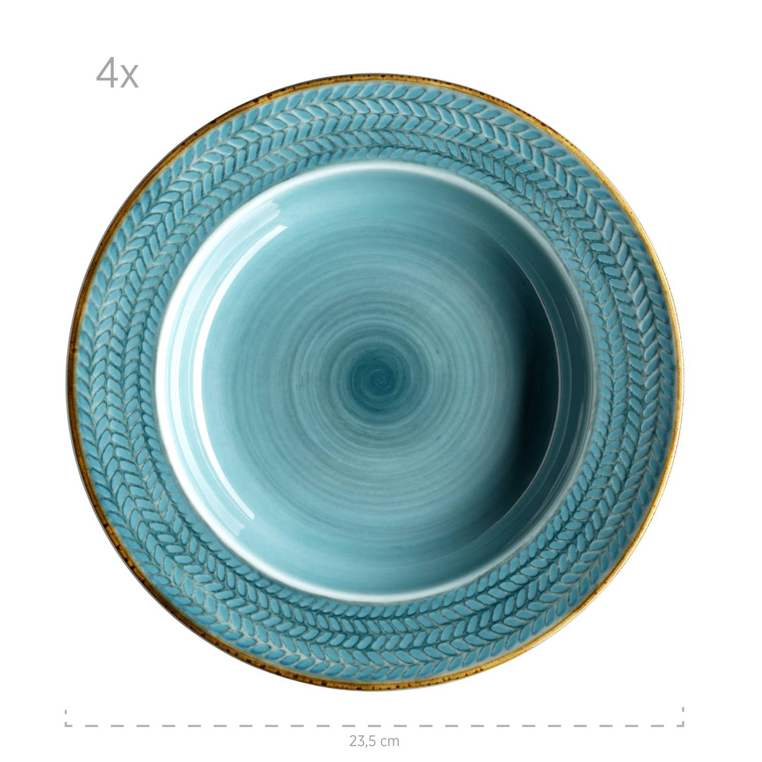 Mäser 931942 Kaffeeservice Prospero für 4 Personen, Porzellan, rund, blau (1 Set, 12-teilig)