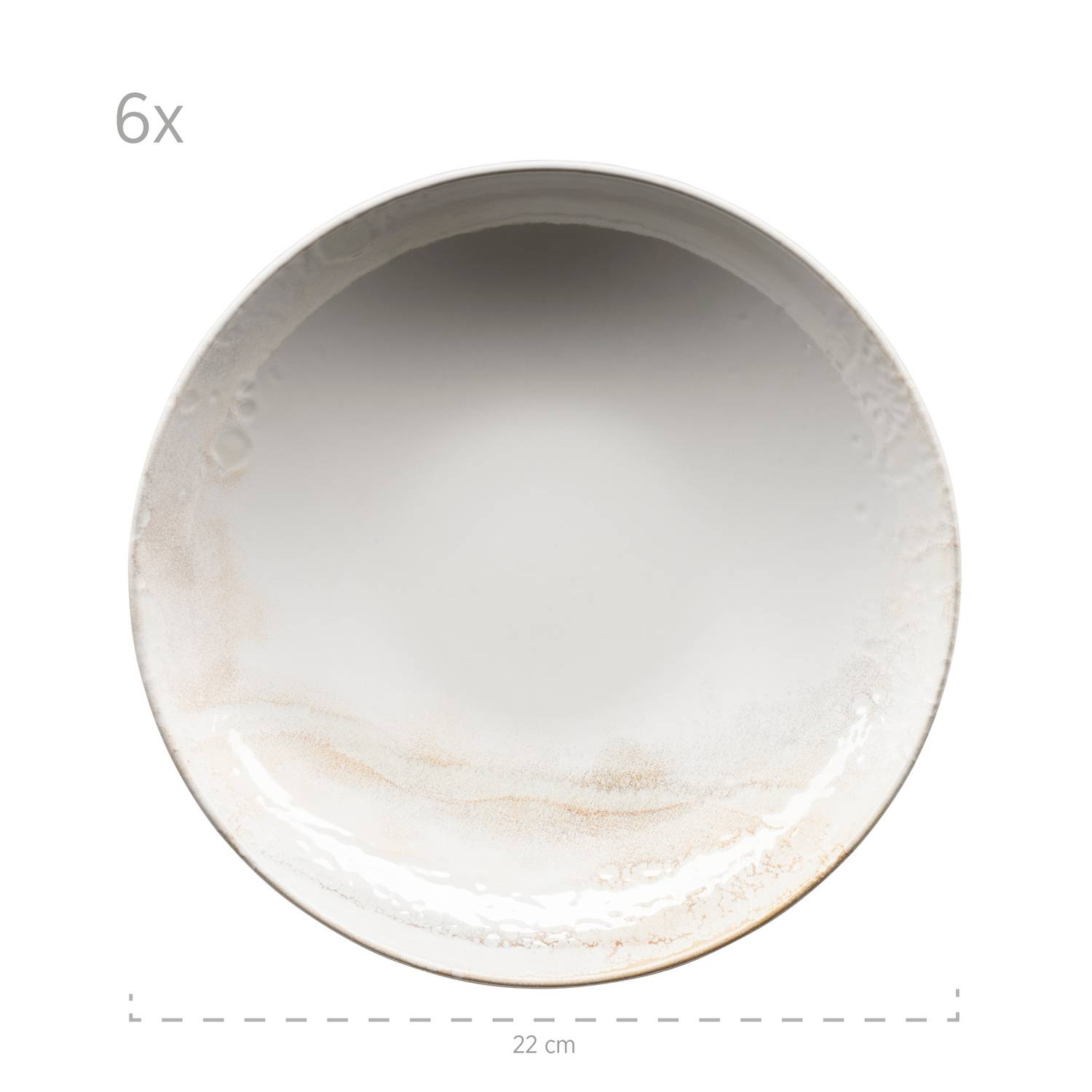 Mäser 931949 Tafelservice Ossia für 6 Personen, Steinzeug, weiß/beige (1 Set, 18-teilig)