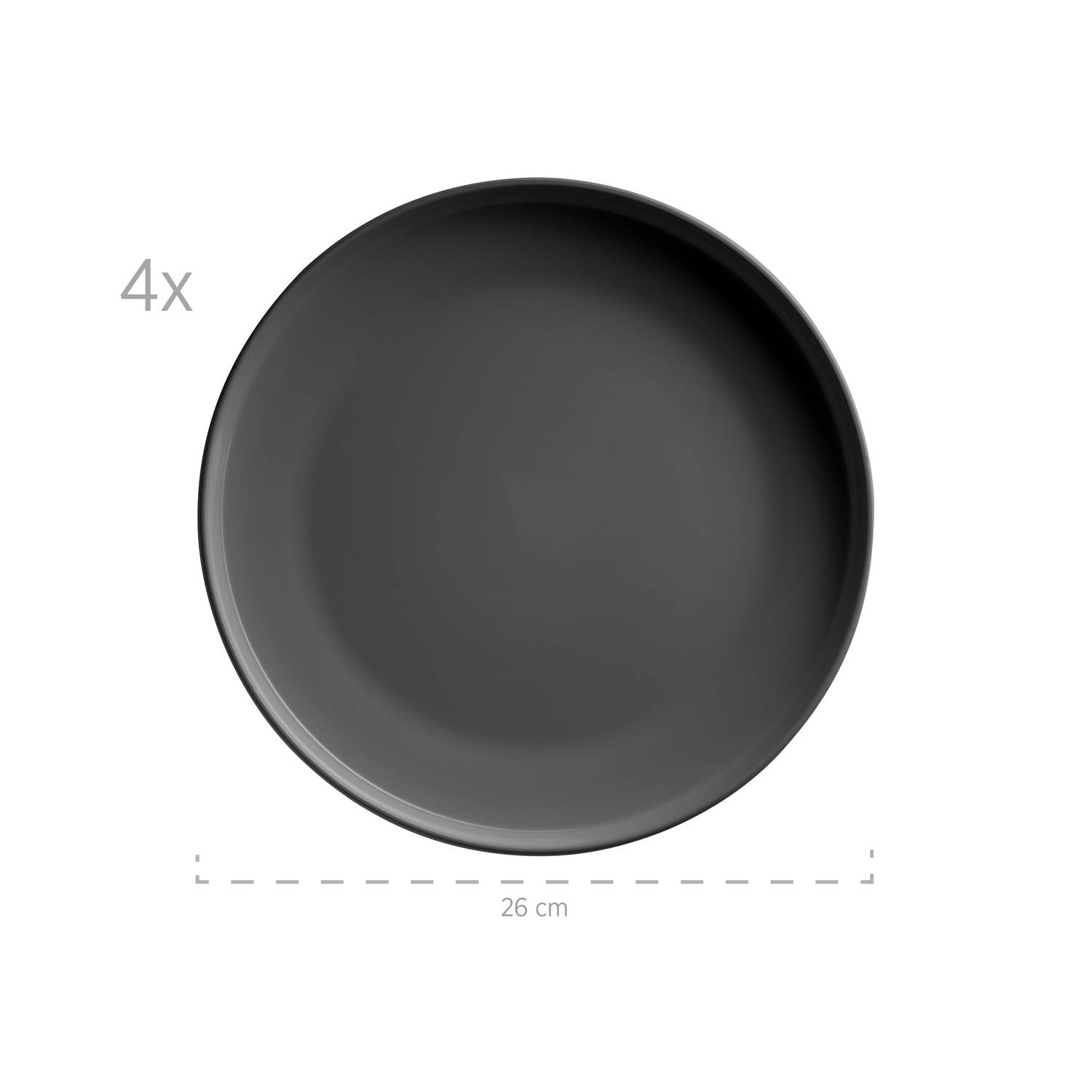 Mäser 931960 Kombiservice Alenia für 4 Personen, Steinzeug, grau (1 Set, 16-teilig)