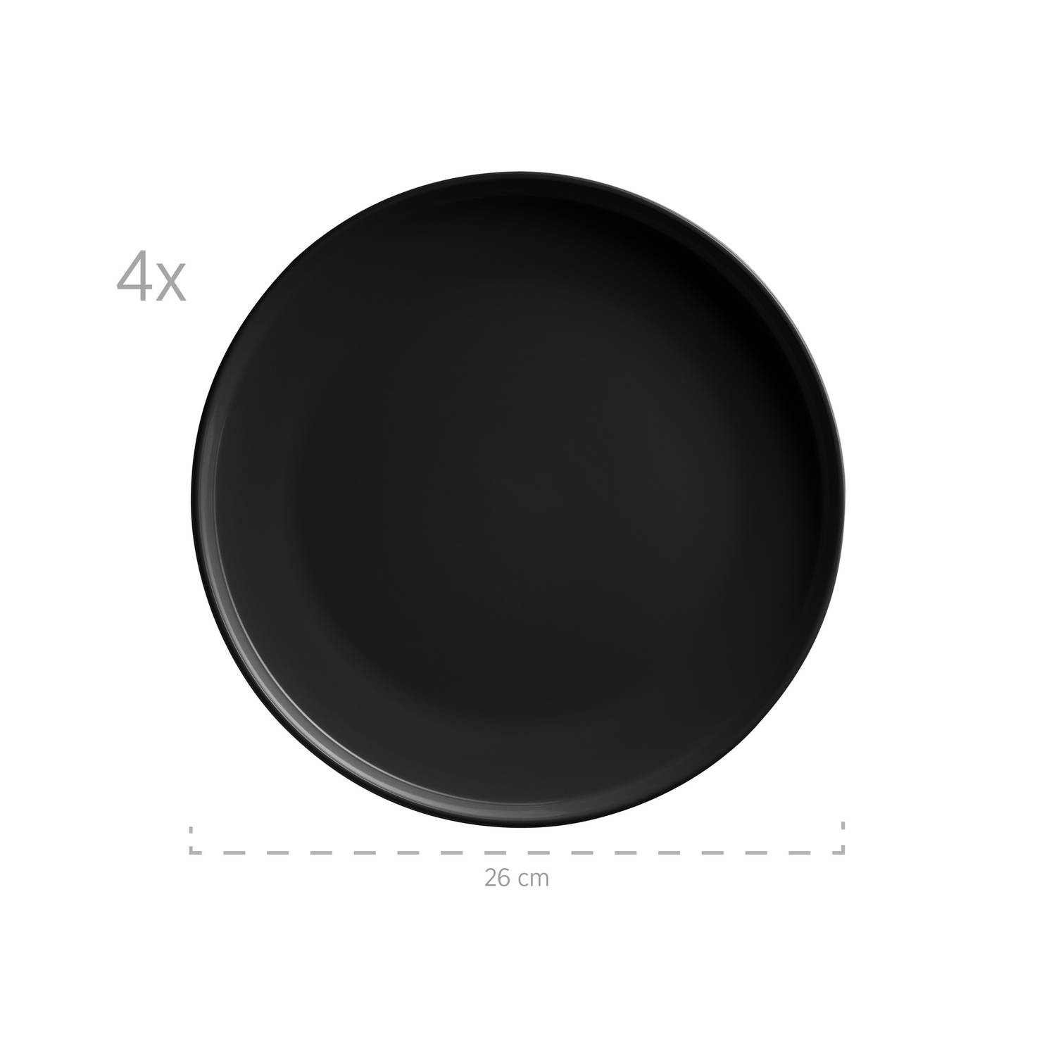 Mäser 931961 Kombiservice Alenia für 4 Personen, Steinzeug, schwarz (1 Set, 16-teilig)