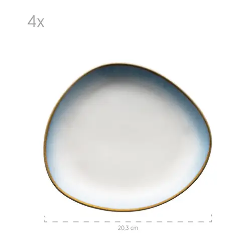 Mäser 931990 Kombiservice La Sinfonia für 4 Personen, Steinzeug, weiß/blau (1 Set, 16-teilig) Mäser 931990 Kombiservice La Sinfonia für 4 Personen, Steinzeug, weiß/blau (1 Set, 16-teilig)