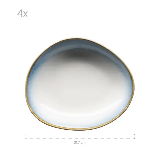 Mäser 931990 Kombiservice La Sinfonia für 4 Personen, Steinzeug, weiß/blau (1 Set, 16-teilig) Mäser 931990 Kombiservice La Sinfonia für 4 Personen, Steinzeug, weiß/blau (1 Set, 16-teilig)