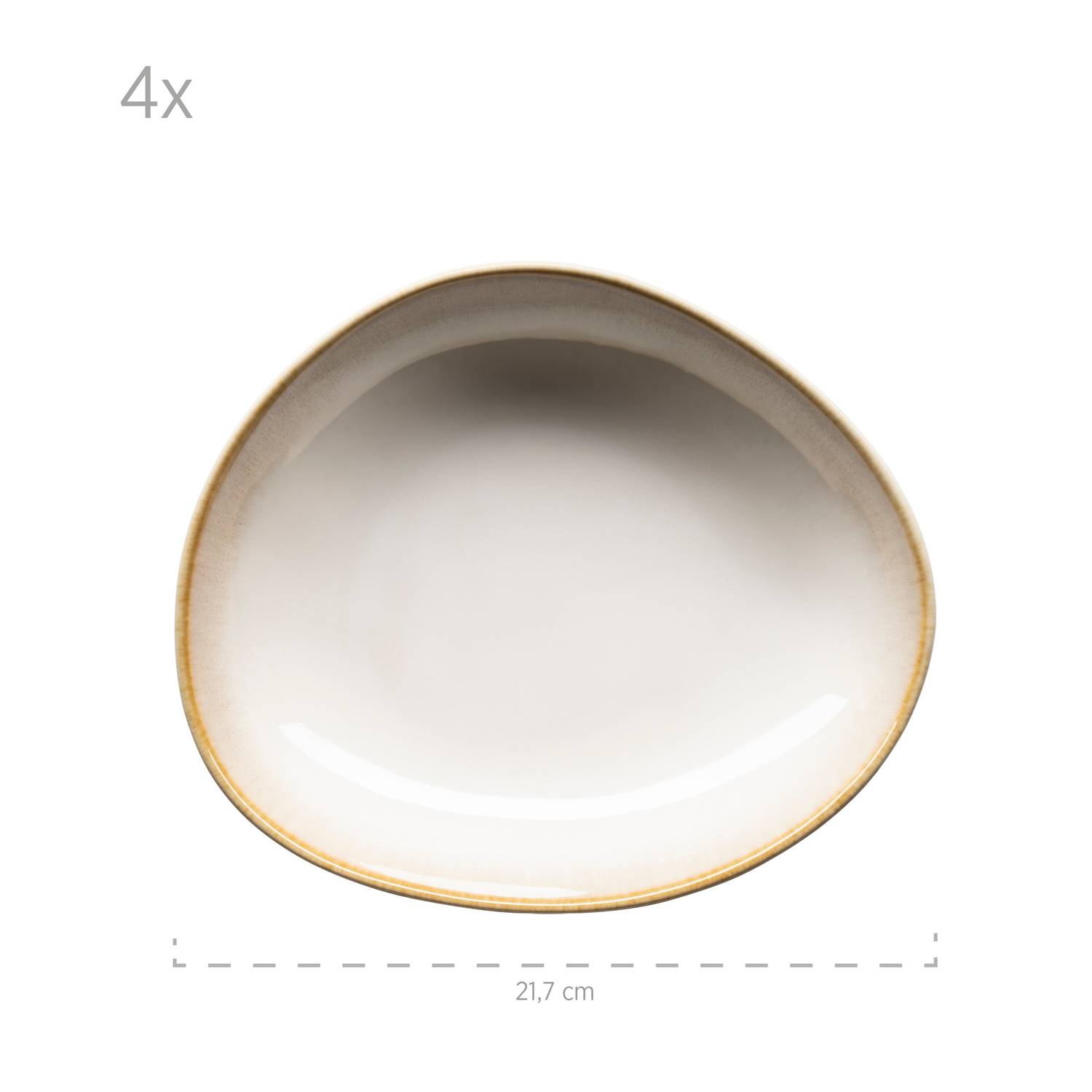 Mäser 931991 Kombiservice La Sinfonia für 4 Personen, Steinzeug, beige/creme-weiß (1 Set, 16-teilig)