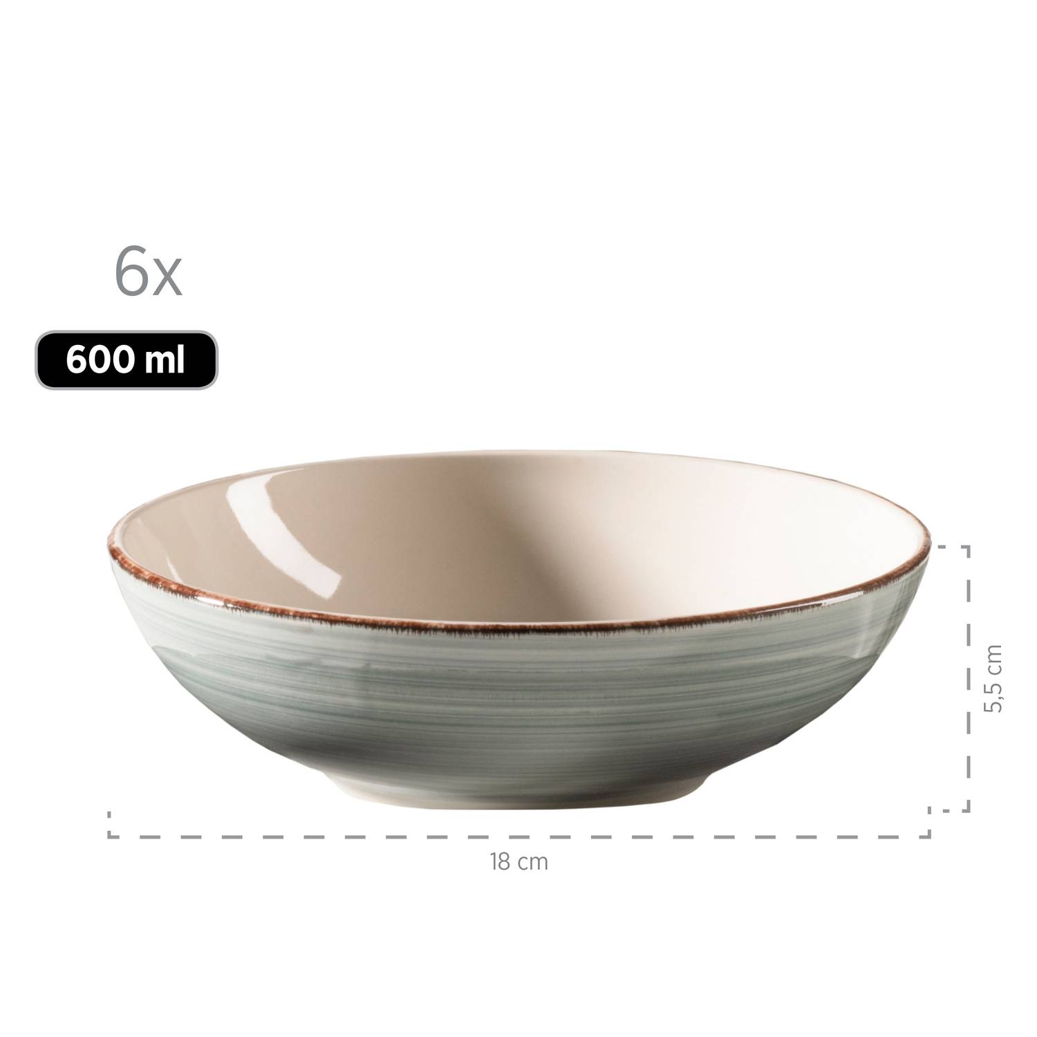 Mäser 931875 Tafelservice Lumaca für 6 Personen, Steinzeug, blau (1 Set, 18-teilig)