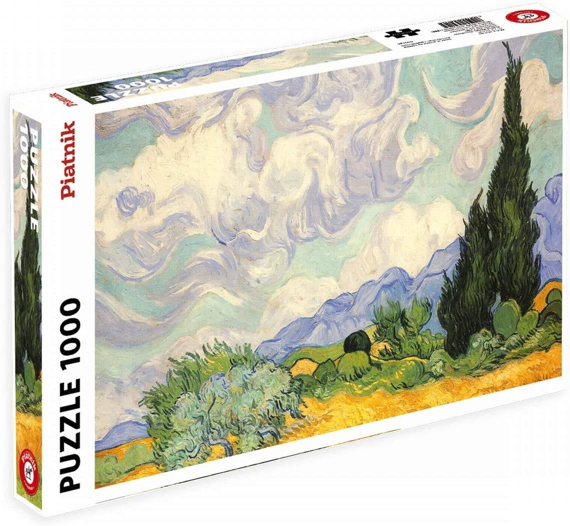 Piatnik 539145 Vincent van Gogh Weizenfeld mit Zypressen 1000 Teile Puzzle