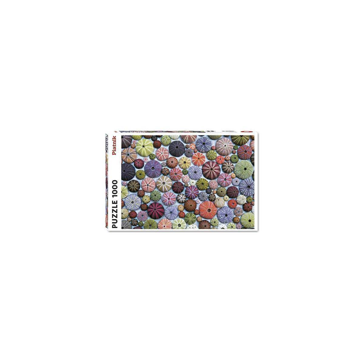 Verpacktes 1000-teiliges Puzzle mit einem farbenfrohen abstrakten Blumenmuster auf dem Deckel.