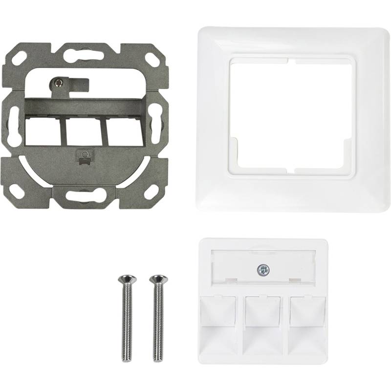 LogiLink Unterputzdose für Keystone-Module, 3-fach, reinweiß