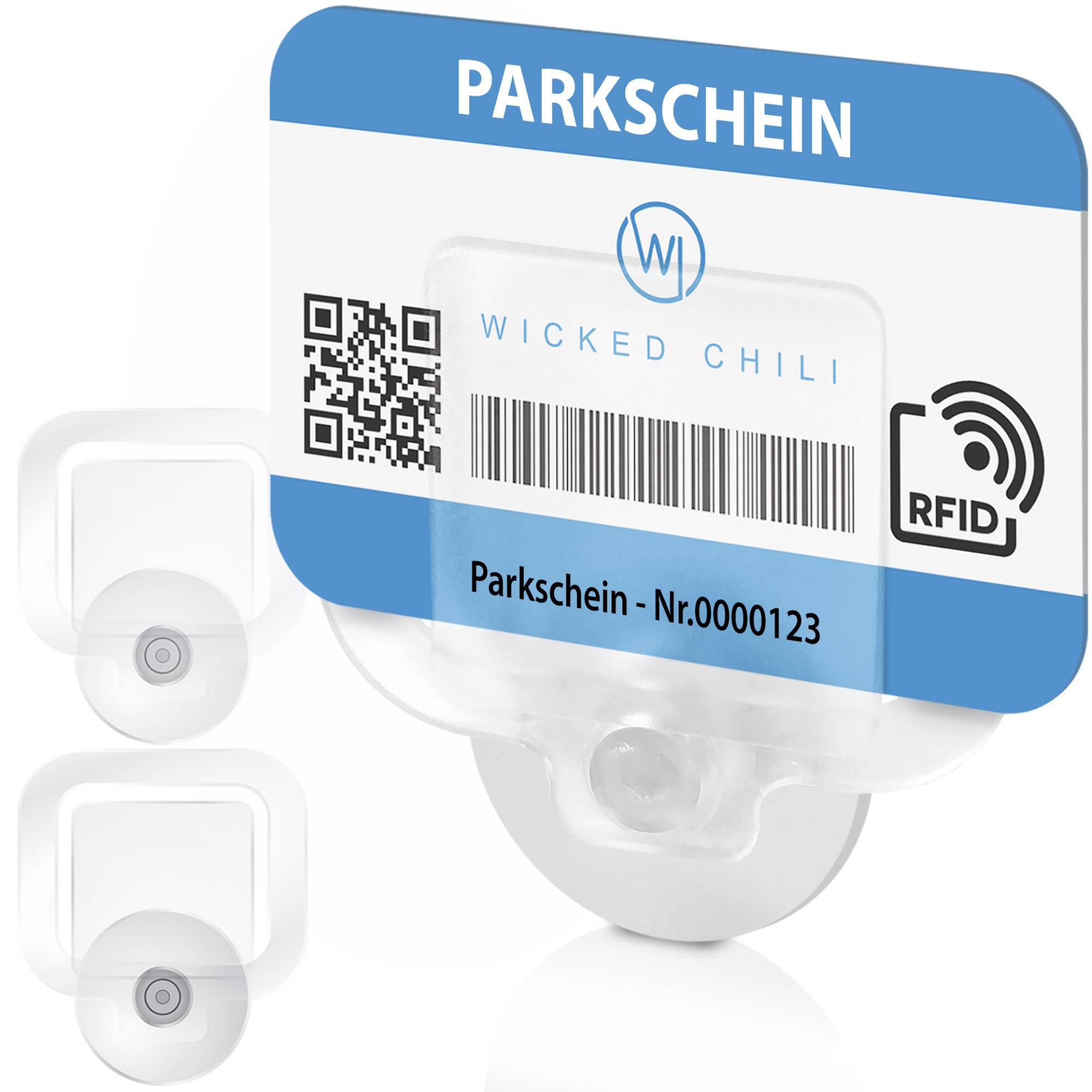 Wicked Chili 2 Parkscheinhalter mit Saugnapf für Auto Windschutzscheibe Parkausweis Kartenhalter Ticket Halterung