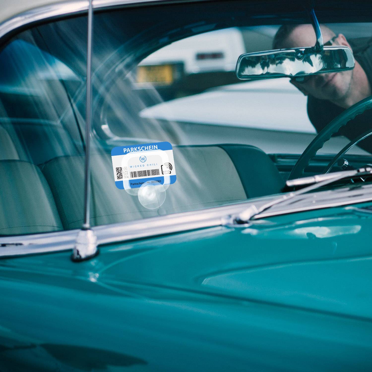 Wicked Chili 2 Parkscheinhalter mit Saugnapf für Auto Windschutzscheibe Parkausweis Kartenhalter Ticket Halterung