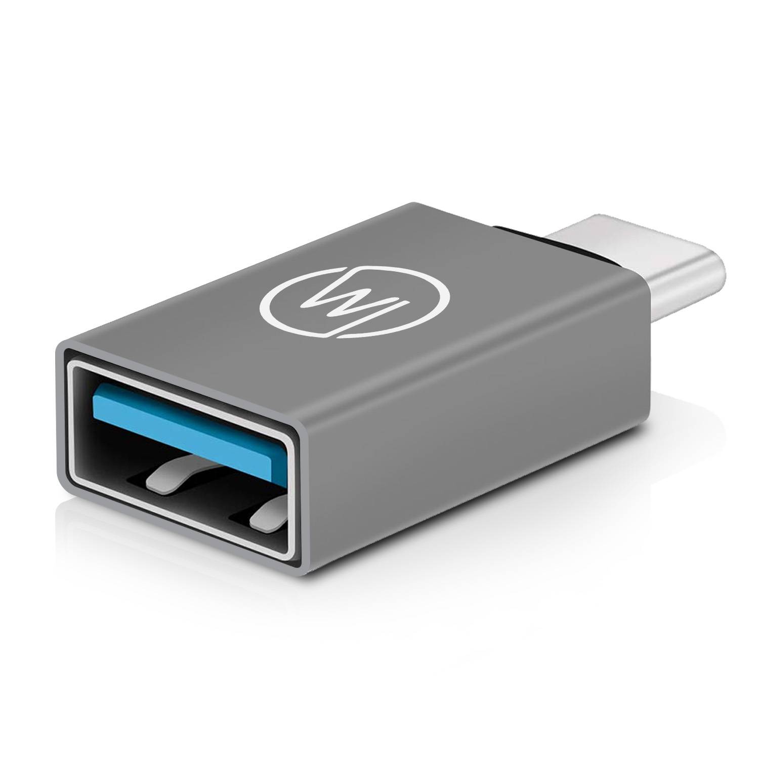 Wicked Chili 1X USB C 3.2 Gen1 SuperSpeed Adapter USB C auf USB A (Premium Alu-Adapter) für Handy, Smartphone und Tablet