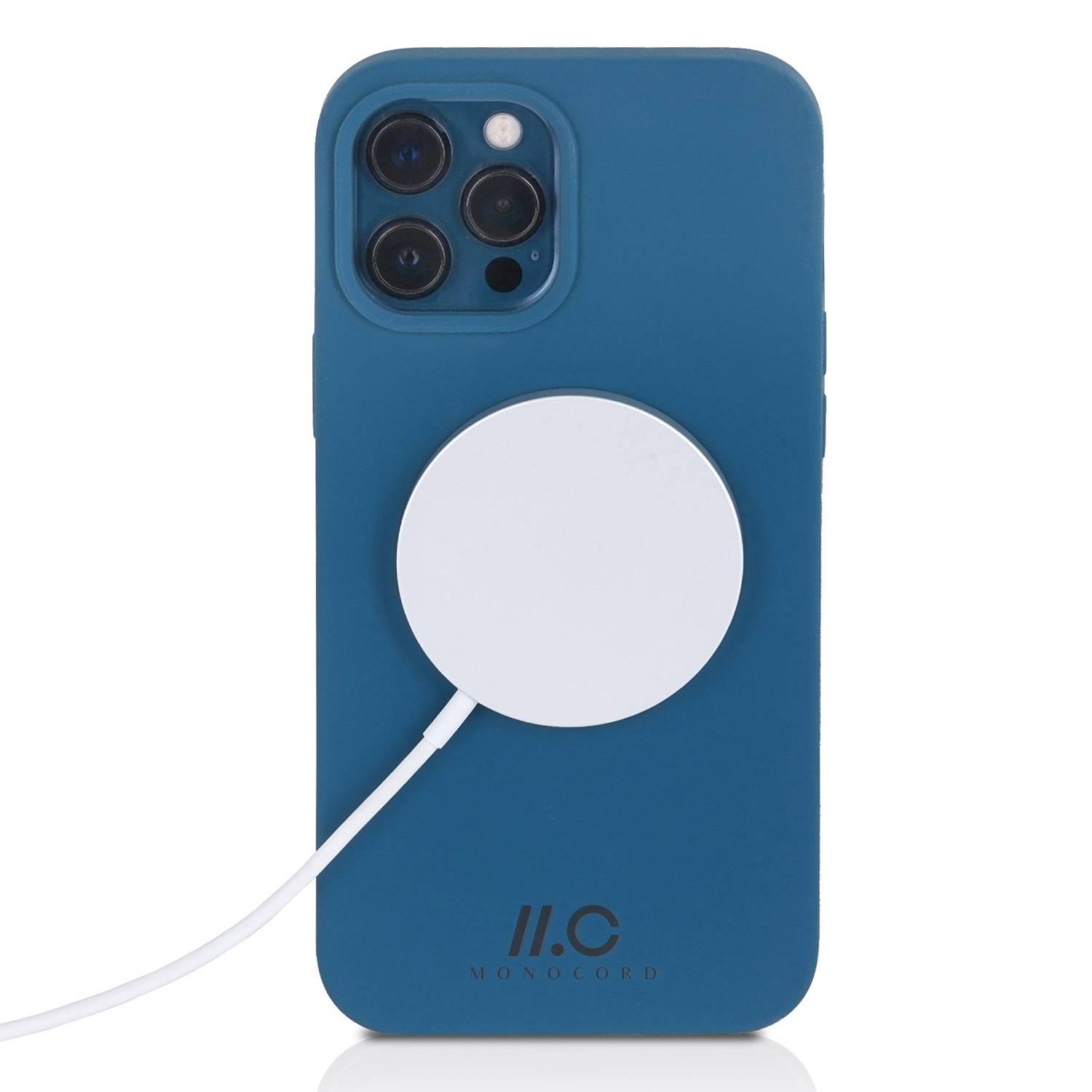 MONOCORD Magsafe Case für iPhone 12 Pro Max Magnetische Schutzhülle Hülle kompatibel mit Wirelles Charger, blau
