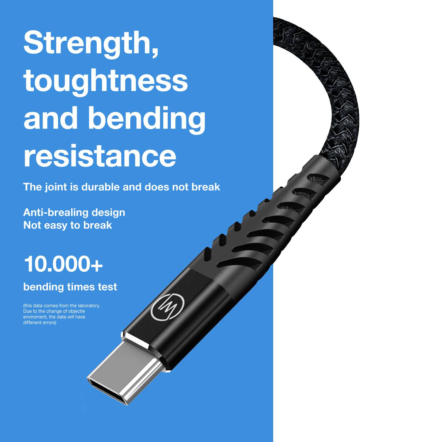 1x Dual USB-C Ladekabel 60W 1m Textilkabel, Schnellladekabel, Datenkabel für iPhone 15, Galaxy, iPad