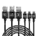 Wicked Chili 3X USB C Kabel Universal für Handy, Watch, Powerbank, Tablet und Bluetooth Speaker (3A, 15W, 5V) schwarz