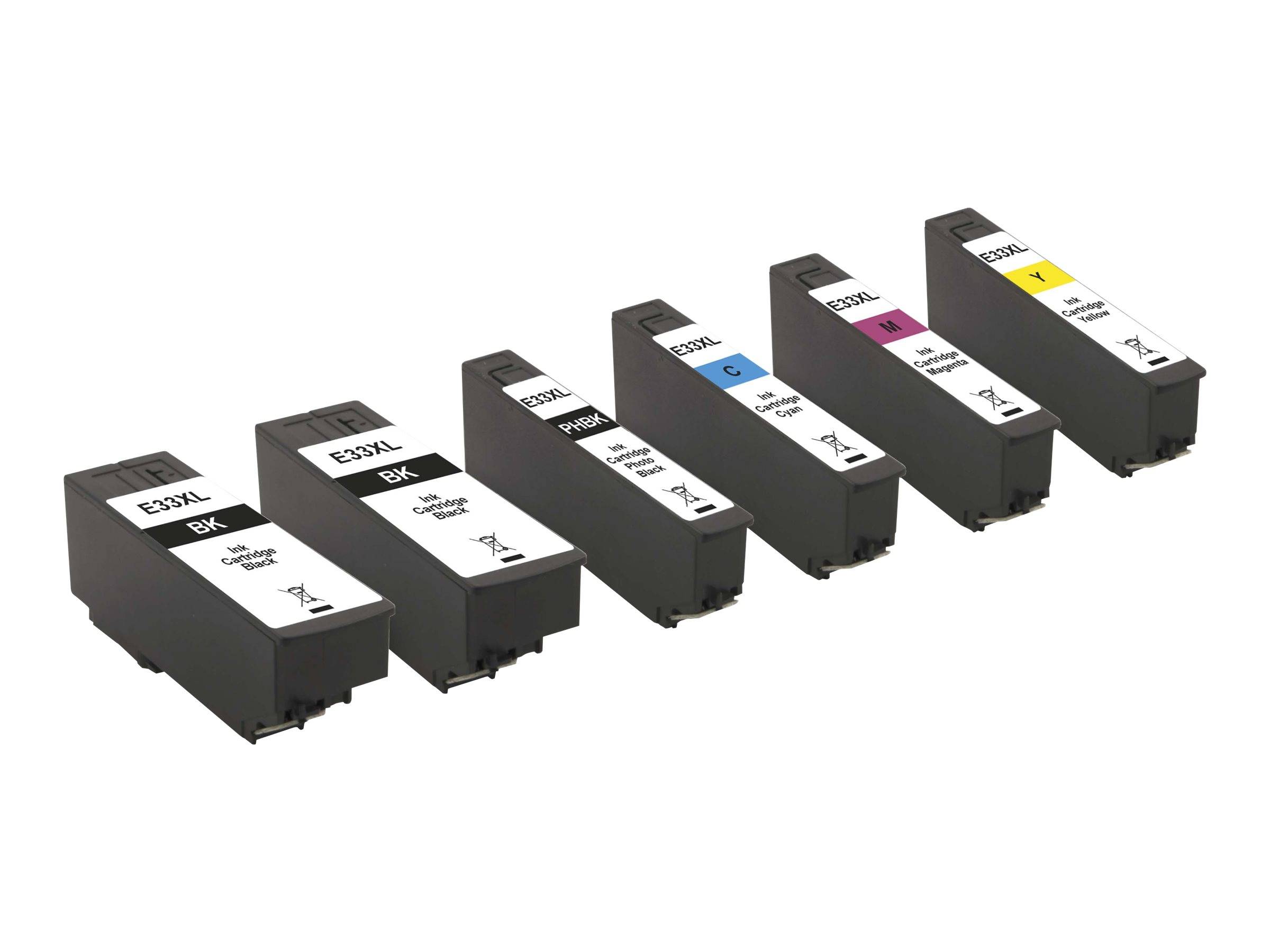 Peach Multi Pack Plus XL - 6er-Pack - Schwarz, Gelb, Cyan, Magenta - kompatibel - Tintenpatrone (Alternative zu: Epson 33XL, Epson T3351, Epson