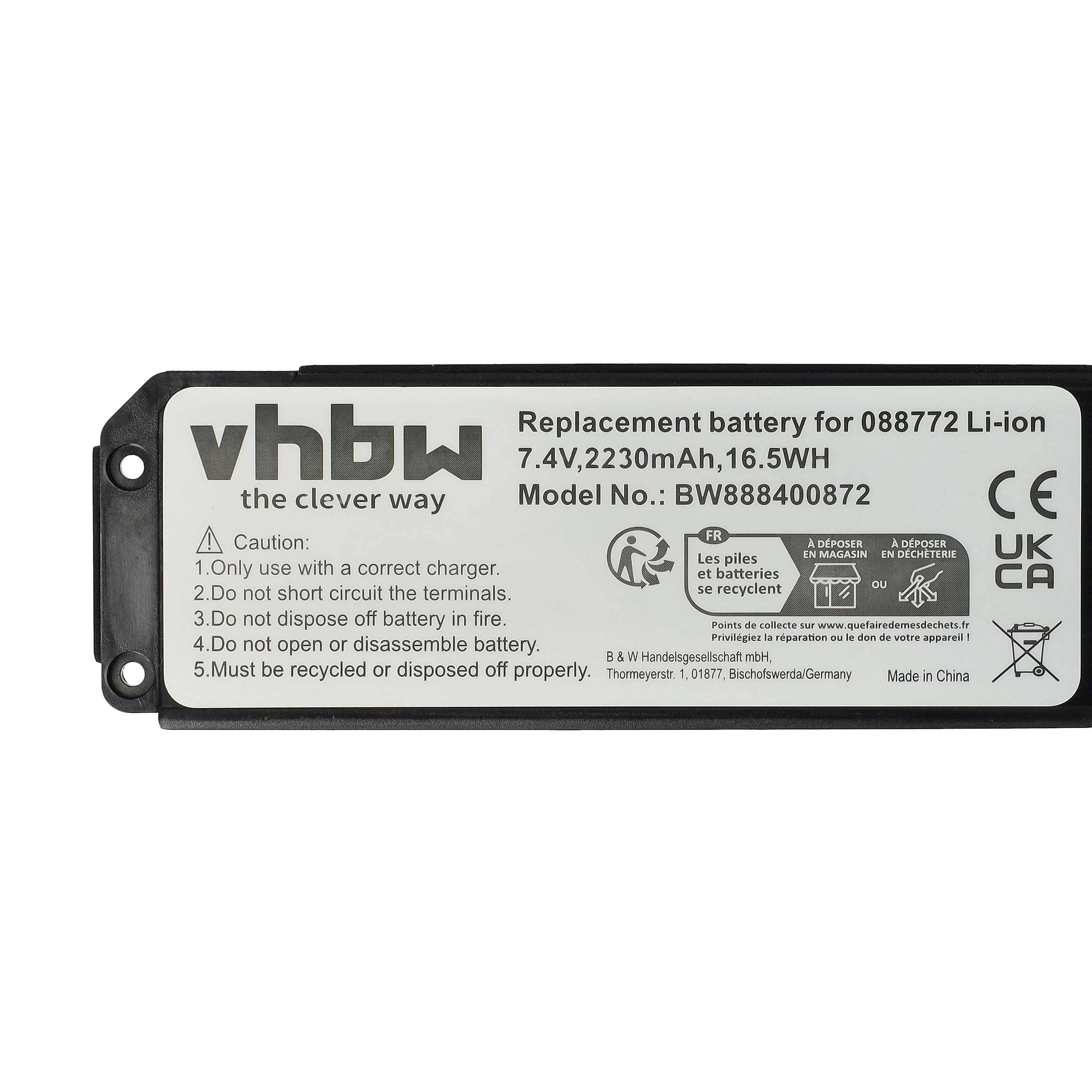 vhbw Akku Ersatz für Bose 088796 für Lautsprecher Boxen Speaker - Inkl. Leiterplatte (2.230mAh, 7,4V, Li-Ion)