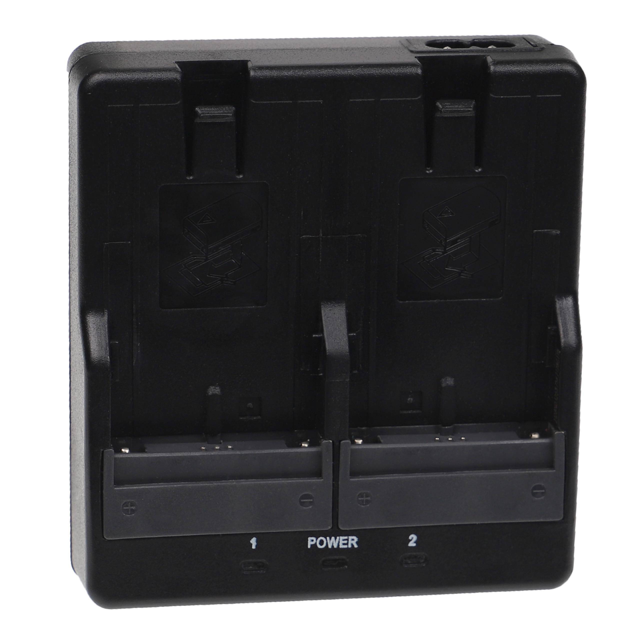 vhbw Dual Ladegerät kompatibel mit Sokkia SDL30M 10, SDL30M 30R, SDL30M Digital Level, SDL50 Messgerät / Akku - Ladeschale, Schwarz, Kunststoff