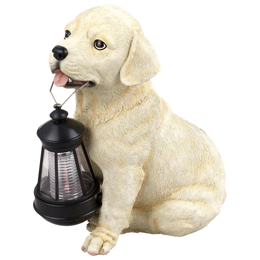 Solarleuchte Hund Garten Solar Dekoleuchte Solarlampe für Außen, Labrador mit Laterne, Akku, 1x LED, LxBxH 15,5x23,5x25 cm