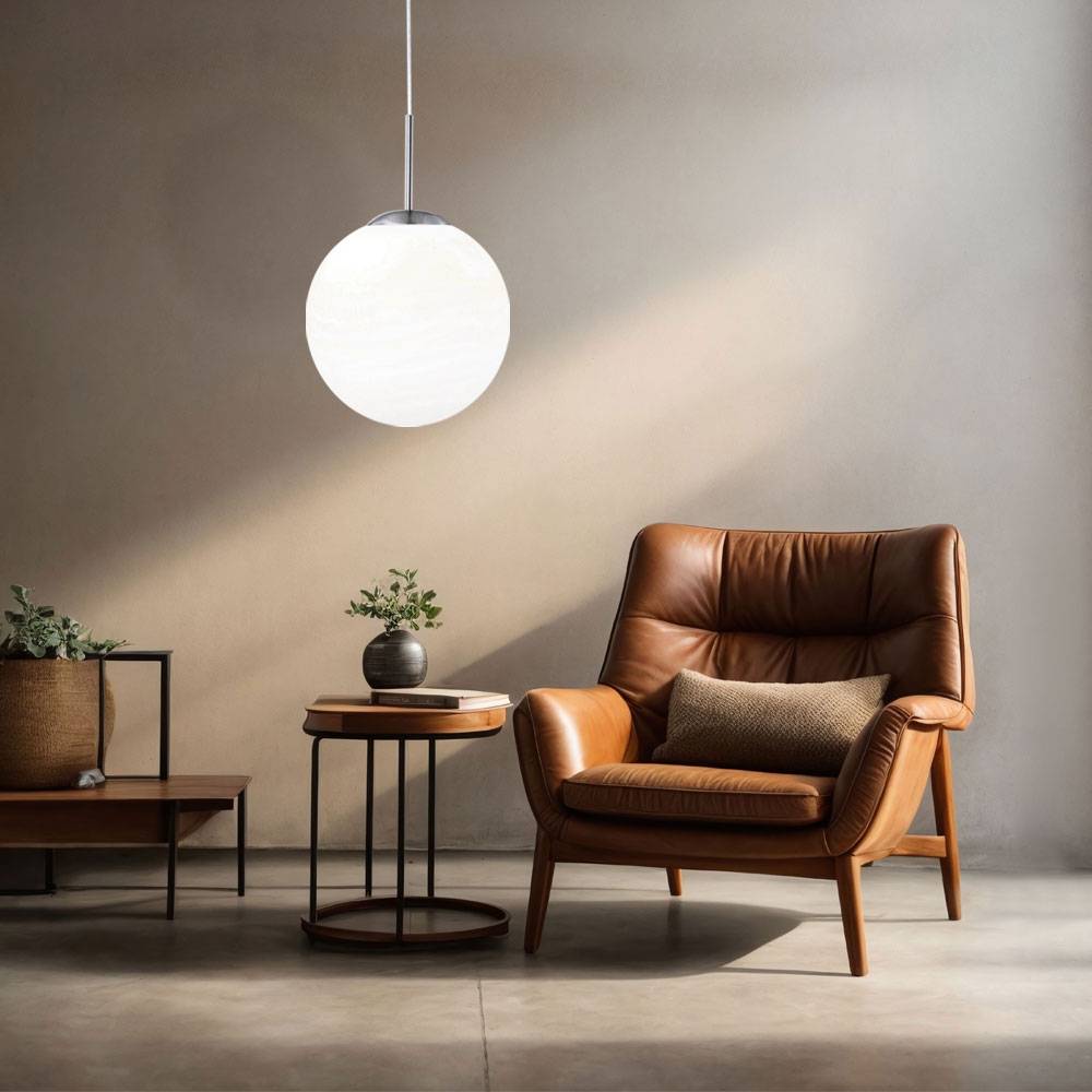 Hängeleuchte Pendelleuchte Hängelampe Esszimmerleuchte, Fernbedienung dimmbar Memory, Metall Glas Nickel matt opal, 1x RGB LED 8,5W 806Lm warmweiß