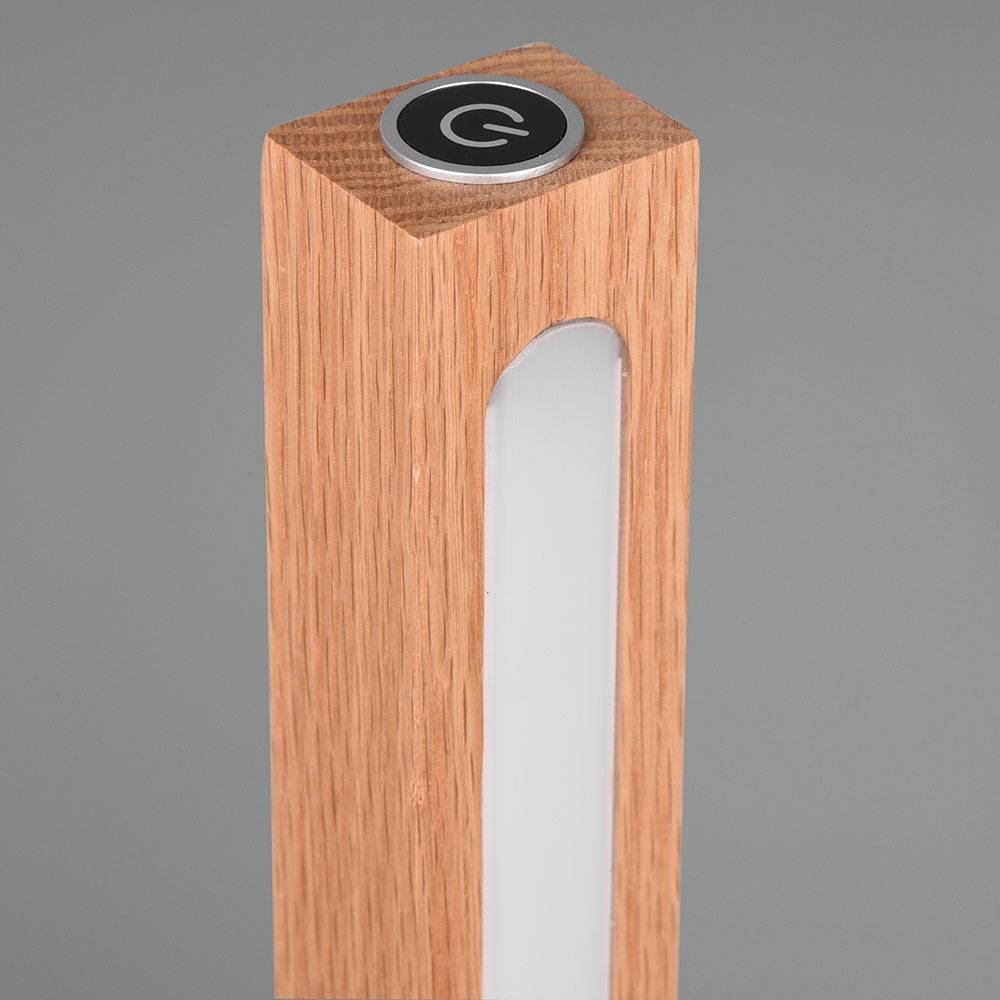 Stehlampe Stehleuchte Beistellleuchte mit Holz dimmbare Standleuchte Wohnzimmerlampe, Touchfunktion, 1x LED 20W 2300Lm warmweiß, LxBxH 22x22x115 cm
