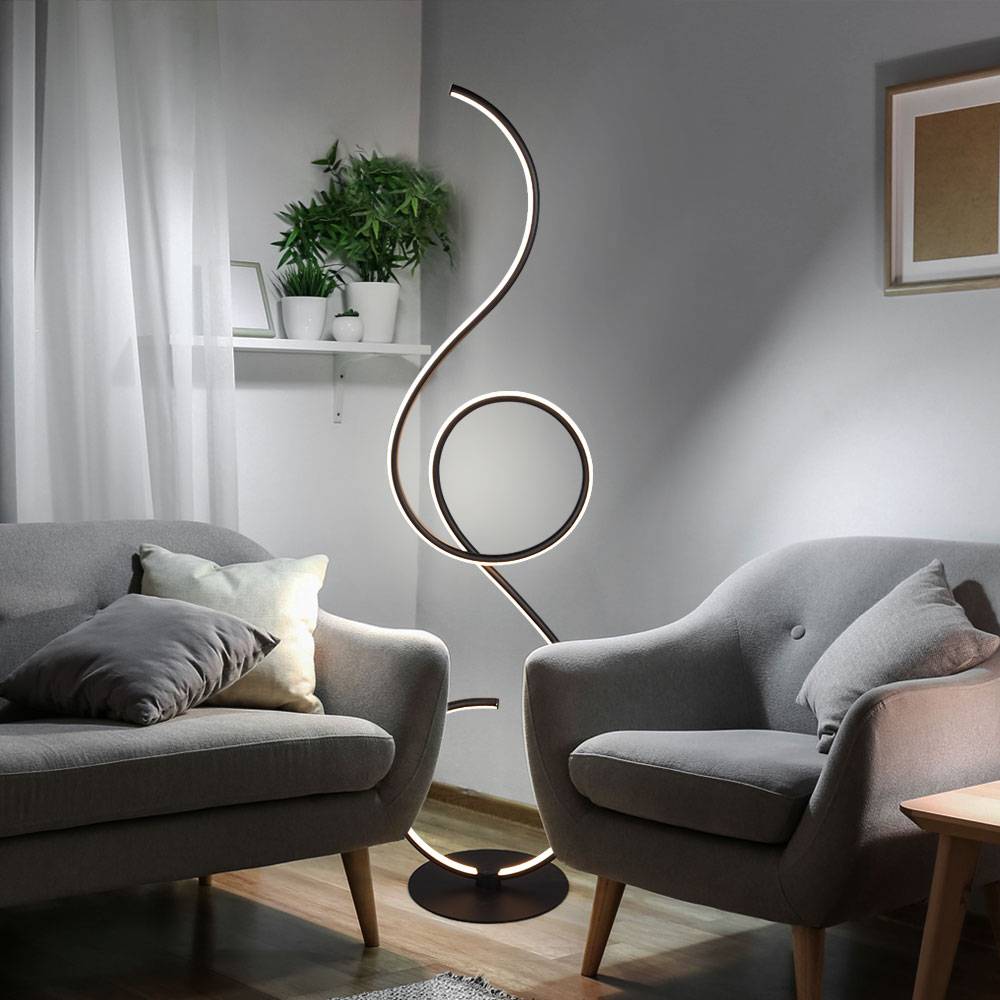 LED Standleuchte dimmbar Wohnzimmer Stehleuchte Designer Stehlampe schwarz, CCT Farbtonsteuerung mit Fußschalter, 23W 2700lm 2700K 4000K 6000K ,