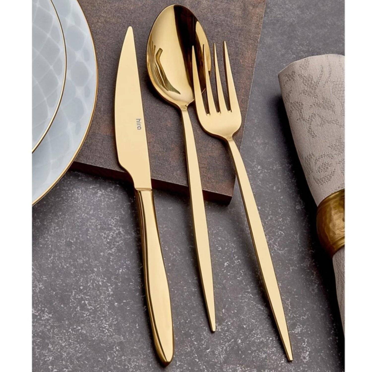 Besteckset 36 teilig für 6 Personen Edelstahl 18/10 Gold Mehrzweck Einsatz für Zuhause Messer Gabel Löffel Küche, Gold