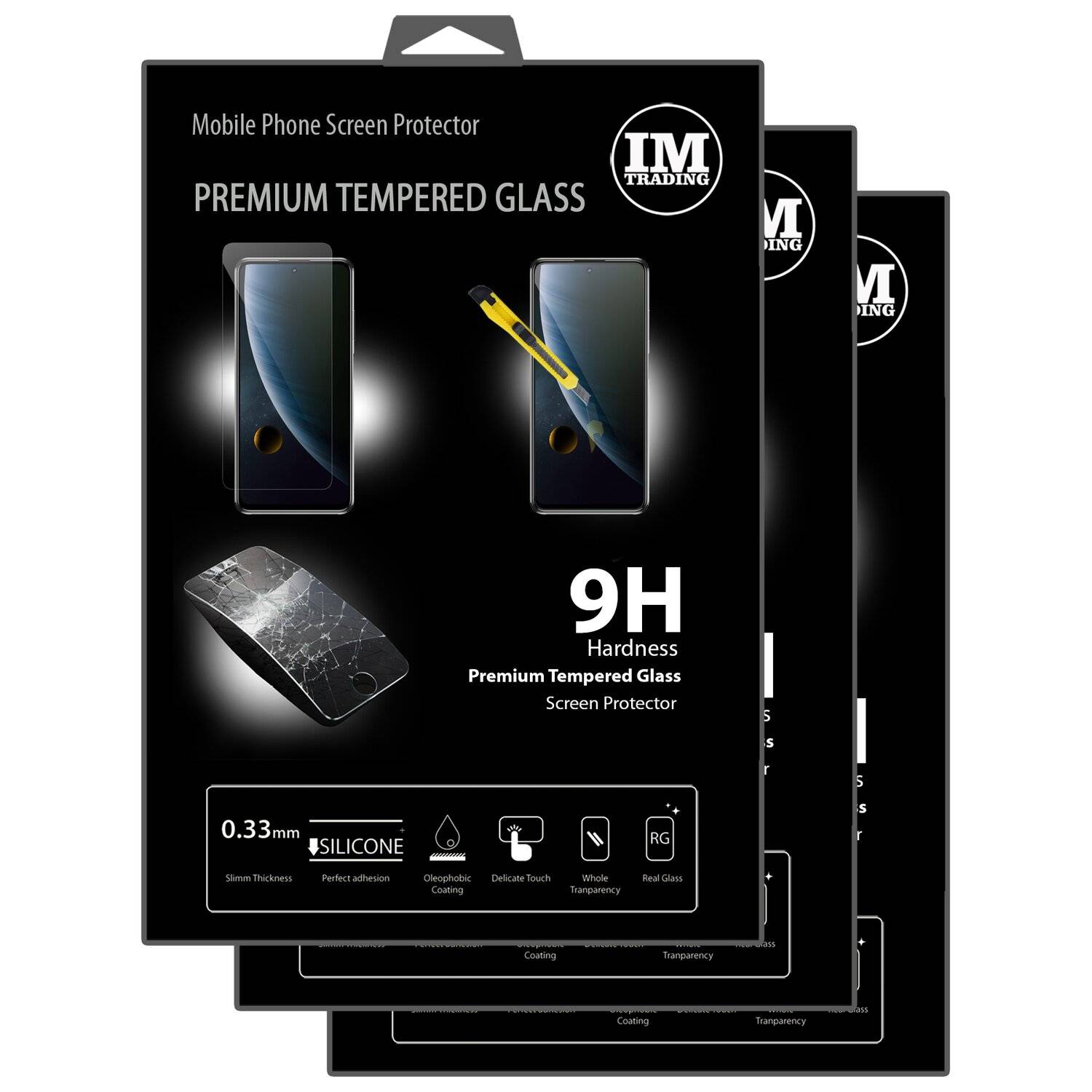 3X Schutz Schutz Glas 9H Tempered Glass Display Schutz Folie Display Glas Screen Protector kompatibel mit ZTE BLADE V30
