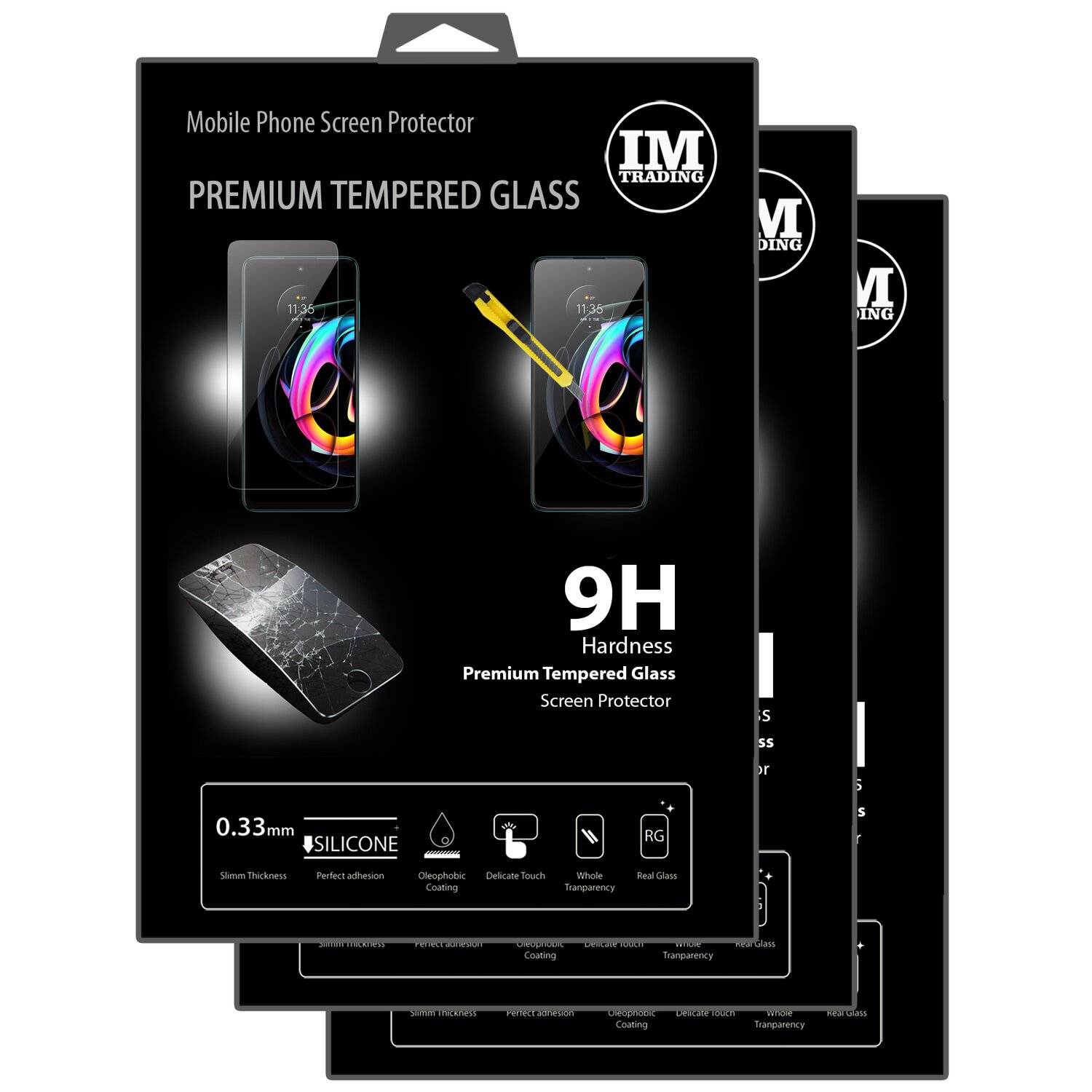 3X Schutz Schutz Glas 9H Tempered Glass Displayschutz Folie Display Glas Screen Protector für Motorola Moto Edge 20 Lite