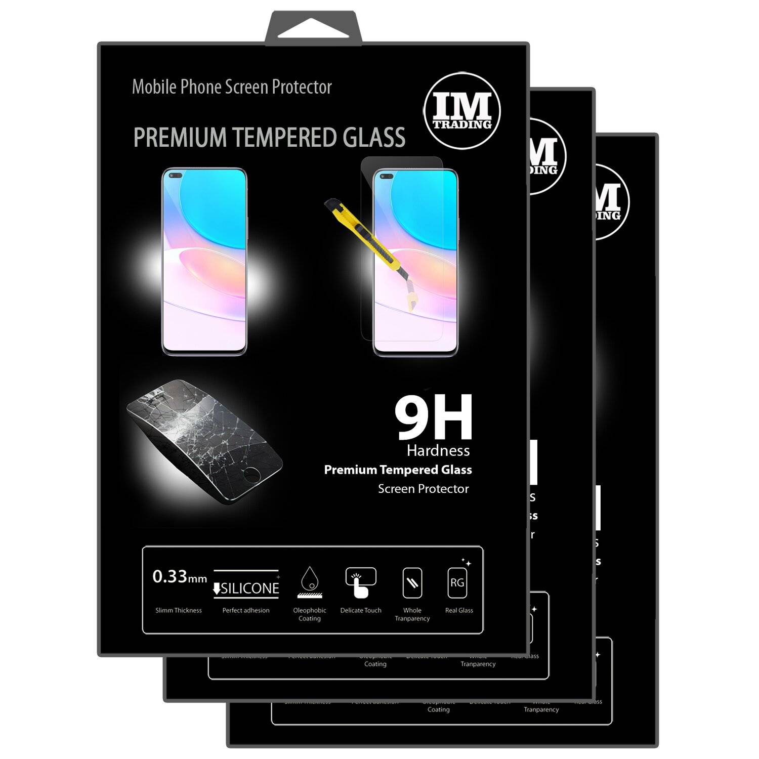3X Schutz Schutz Glas 9H Tempered Glass Display Schutz Folie Display Glas Screen Protector kompatibel mit Huawei Nova 8i