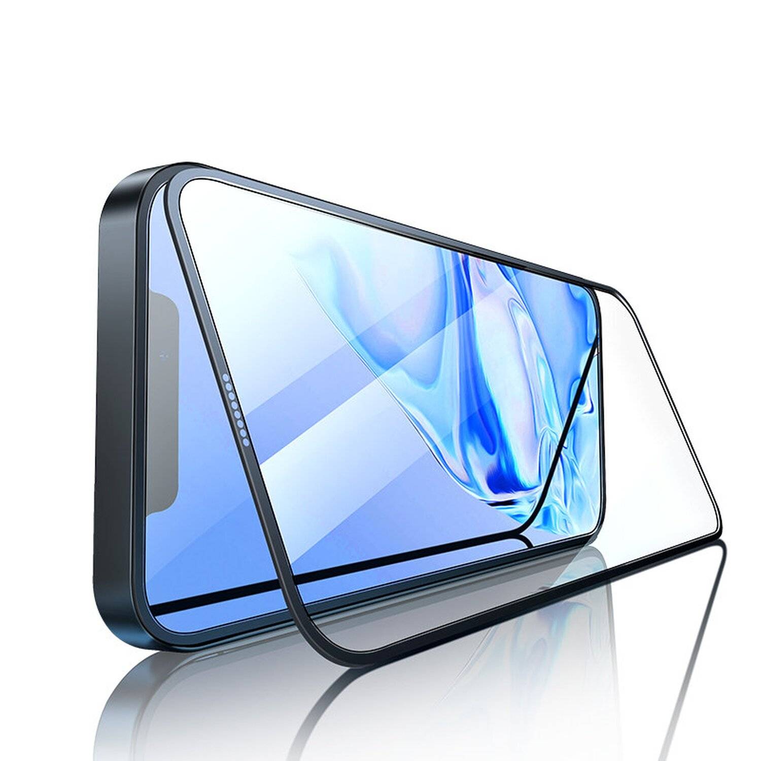 360° Full Case Cover Handy-Hülle Schutz Vorne + Rückseite + Schutzglas Displayschutz für iPhone 13 Pro Max Grau