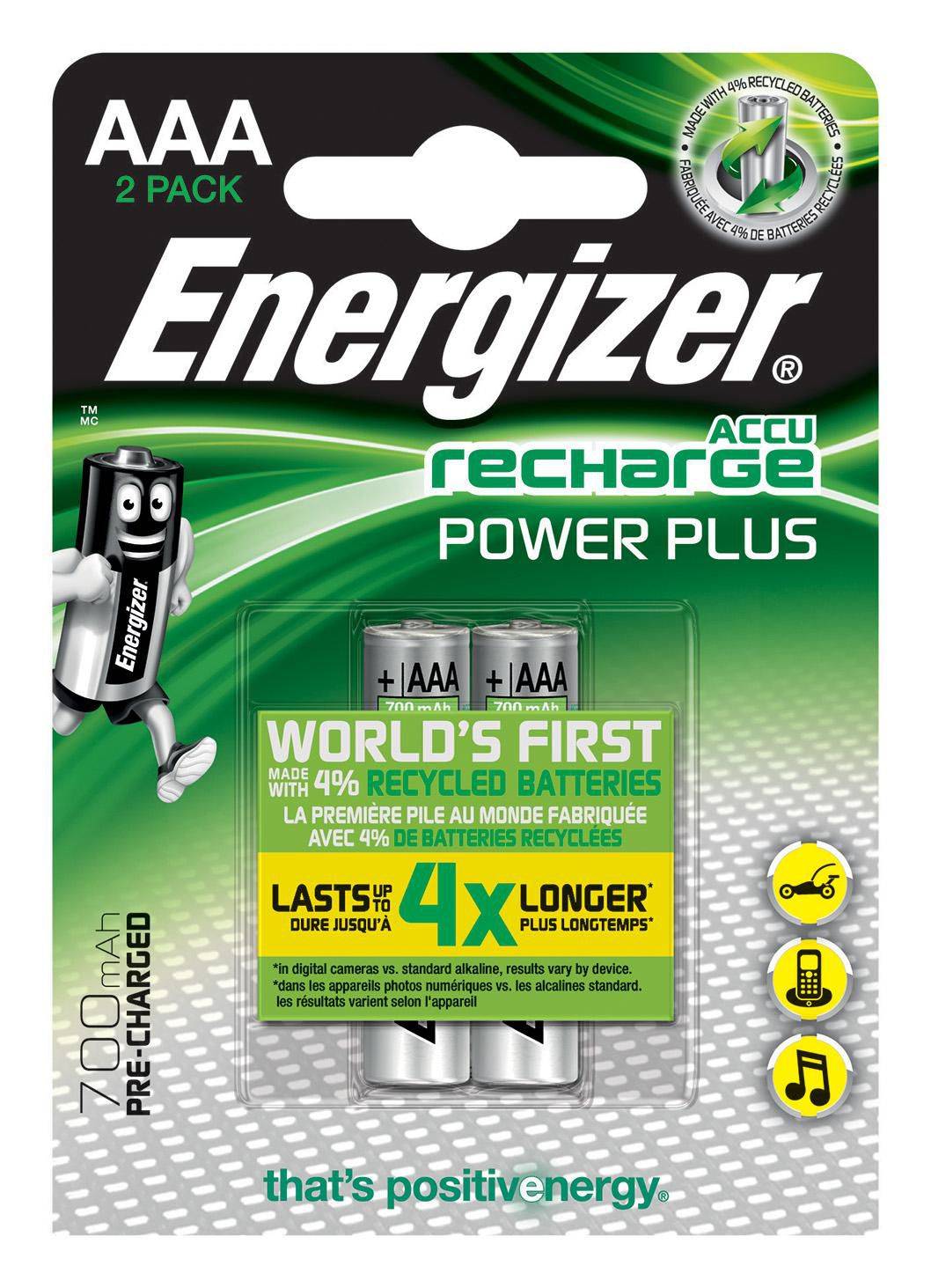Energizer Recharge Power Plus - Batterie 2 x AAA - NiMH - (wiederaufladbar) - 70