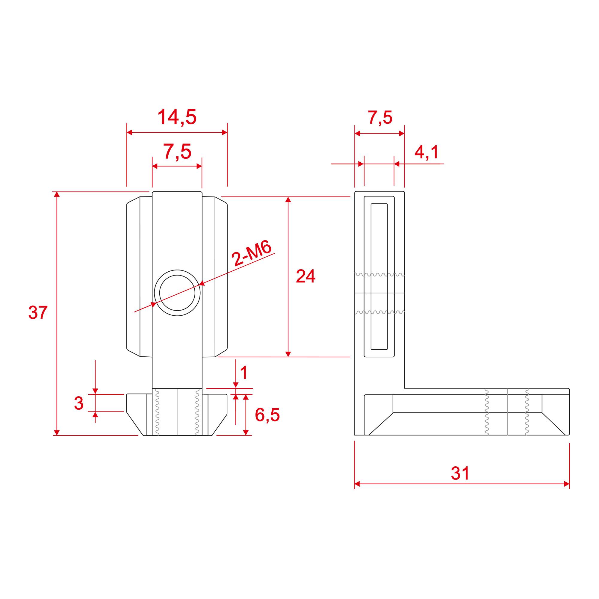 SCHMIDT systemprofile Innenverbinder Nut 8 Aluminium-Druckguss Innenwinkel 90° Winkel Profil-Verbinder, Aluprofil Zubehör
