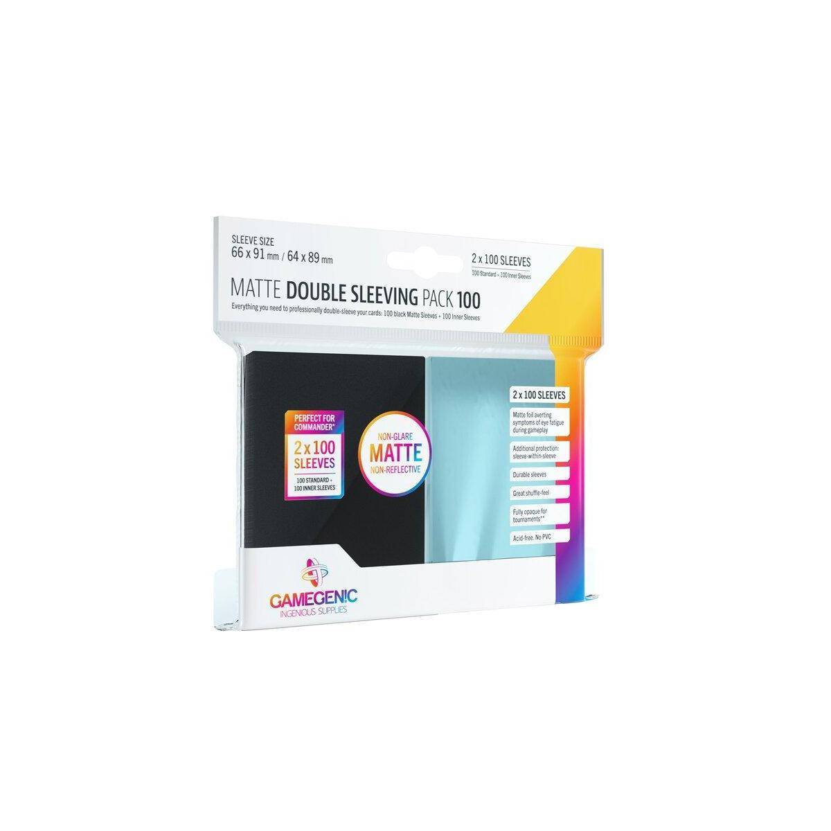 GGS10110 - Matte Double Sleeving Packung Transparent/schwarz (2x100 Hüllen)