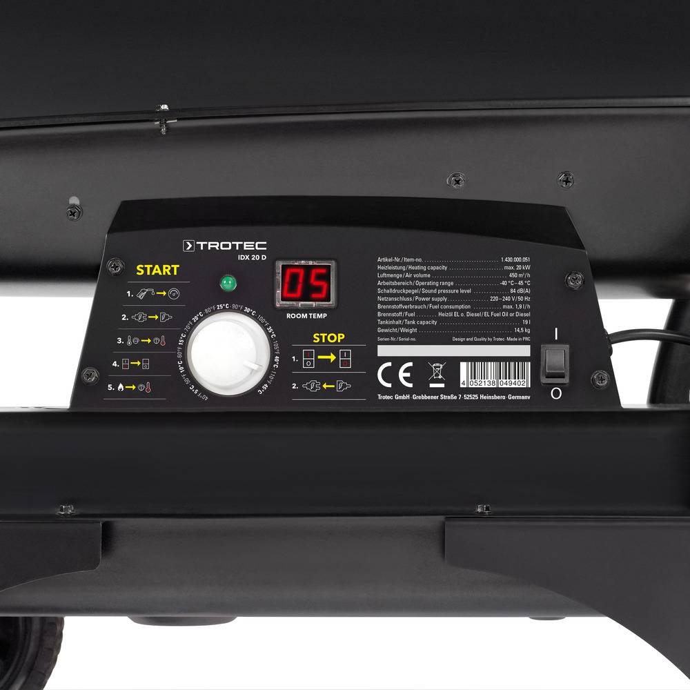 TROTEC Direkt-Ölheizgebläse IDX 20 D Landwirtschaft Baugewerbe Ölheizer Ölheizgerät