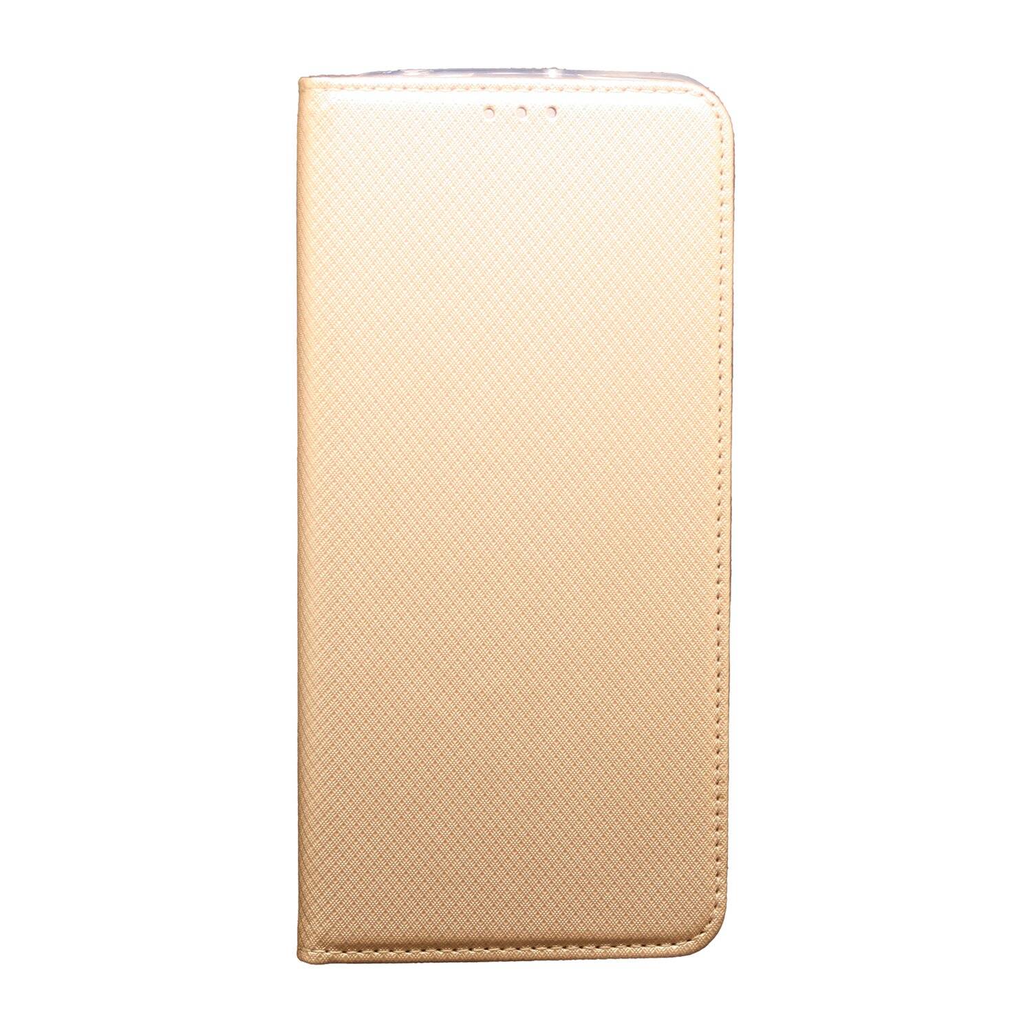Buch Tasche "Smart" für Alcatel 3L 2021 Handy Hülle Etui Brieftasche Schutzhülle mit Standfunktion, Kartenfach Gold