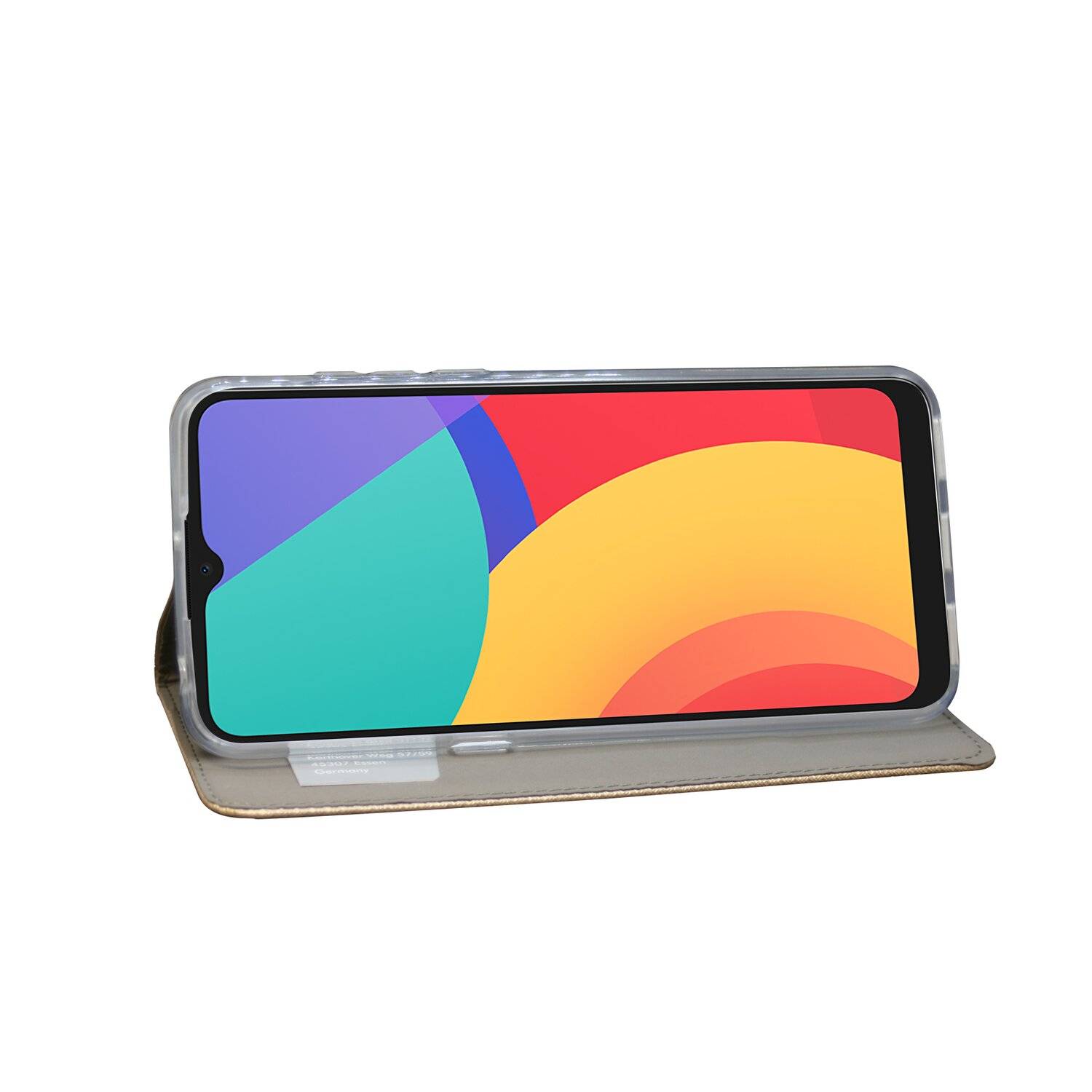 Buch Tasche "Smart" für Alcatel 3L 2021 Handy Hülle Etui Brieftasche Schutzhülle mit Standfunktion, Kartenfach Gold