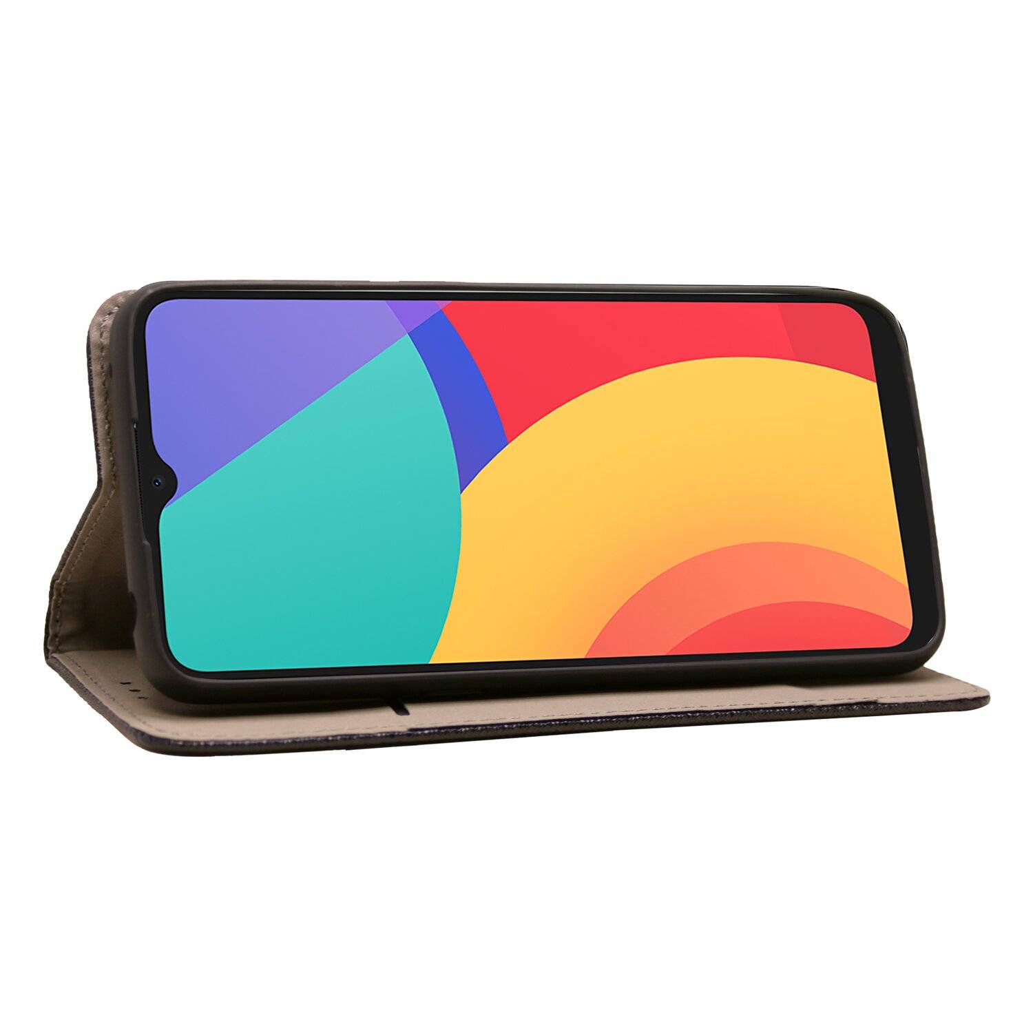 Buch Tasche "Smart" für Alcatel 1S 2021 Handy Hülle Etui Brieftasche Schutzhülle mit Standfunktion, Kartenfach Schwarz