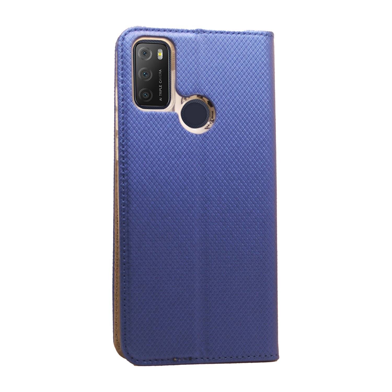 Buch Tasche "Smart" für Alcatel 1S 2021 Handy Hülle Etui Brieftasche Schutzhülle mit Standfunktion, Kartenfach Blau
