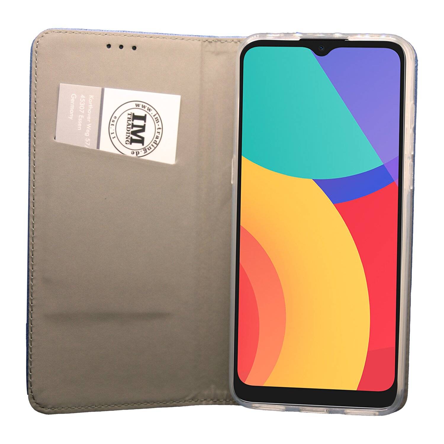 Buch Tasche "Smart" für Alcatel 1S 2021 Handy Hülle Etui Brieftasche Schutzhülle mit Standfunktion, Kartenfach Blau