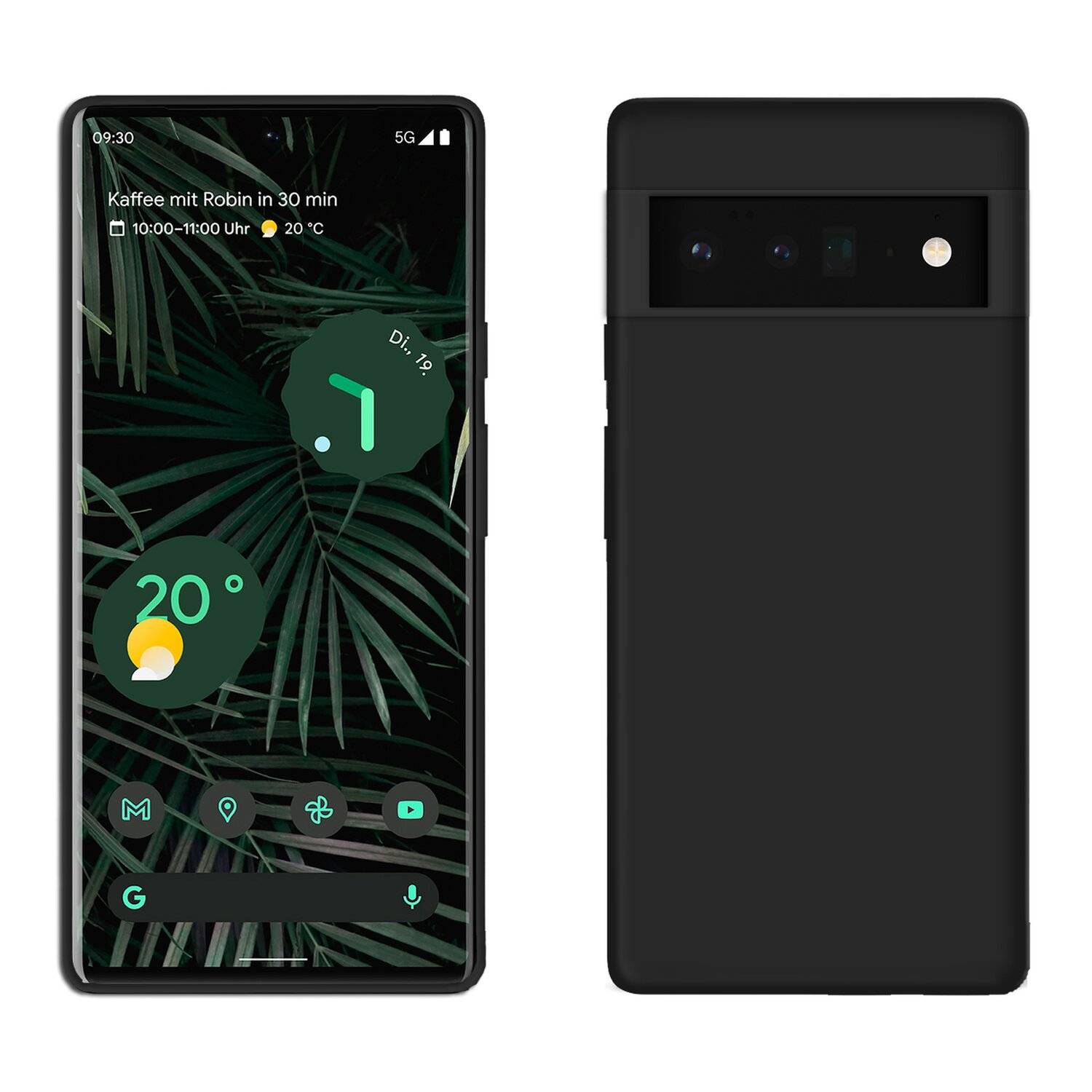 Silikon Hülle Basic für Google Pixel 6 Pro Case TPU Soft Handy Cover Schutz in Schwarz