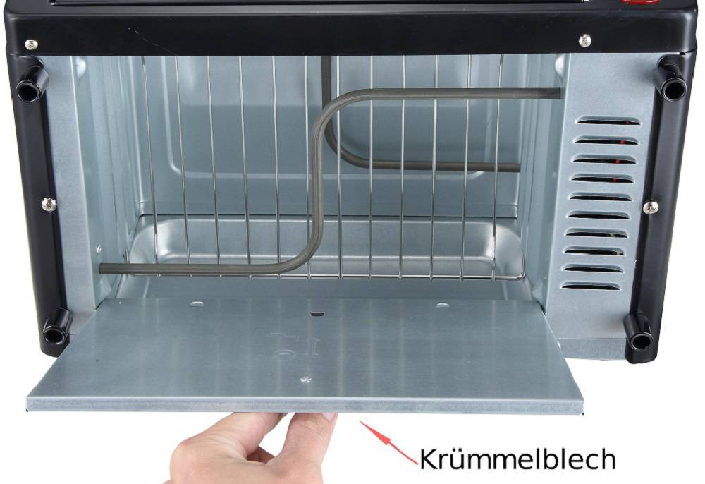 Ecosa EO-500 Minibackofen mit Timer | Schwarz |10 Liter | 1000 Watt