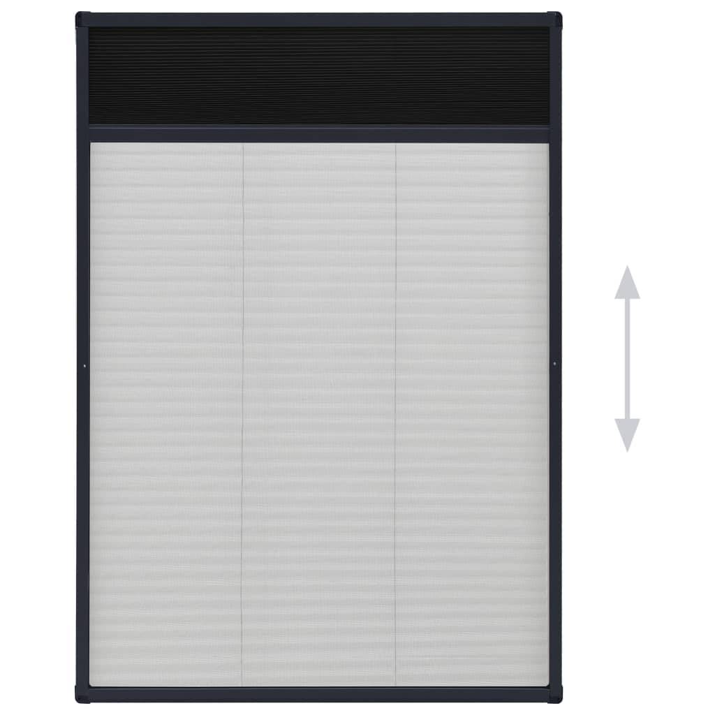 vidaXL Insektenschutz-Plissee für Fenster Aluminium Anthrazit 80x120cm