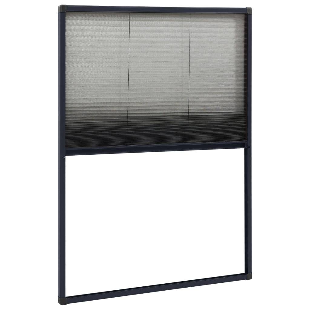vidaXL Insektenschutz-Plissee für Fenster Aluminium Anthrazit 80x120cm