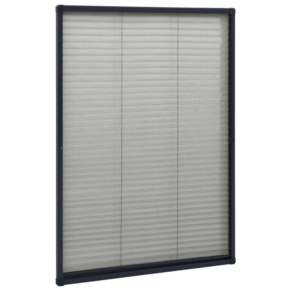 vidaXL Insektenschutz-Plissee für Fenster Aluminium Anthrazit 80x120cm