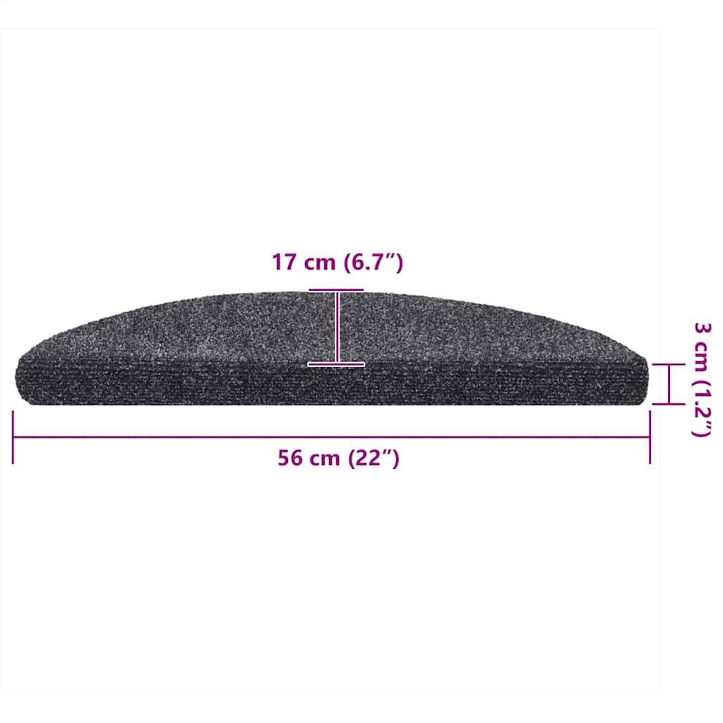 vidaXL Selbstklebende Treppenmatten 10 Stk. Dunkelgrau 56x17x3 cm