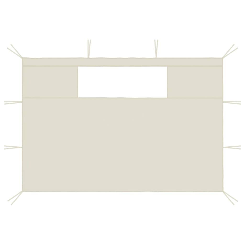vidaXL Pavillon-Seitenwände mit Fenstern 2 Stk. Creme