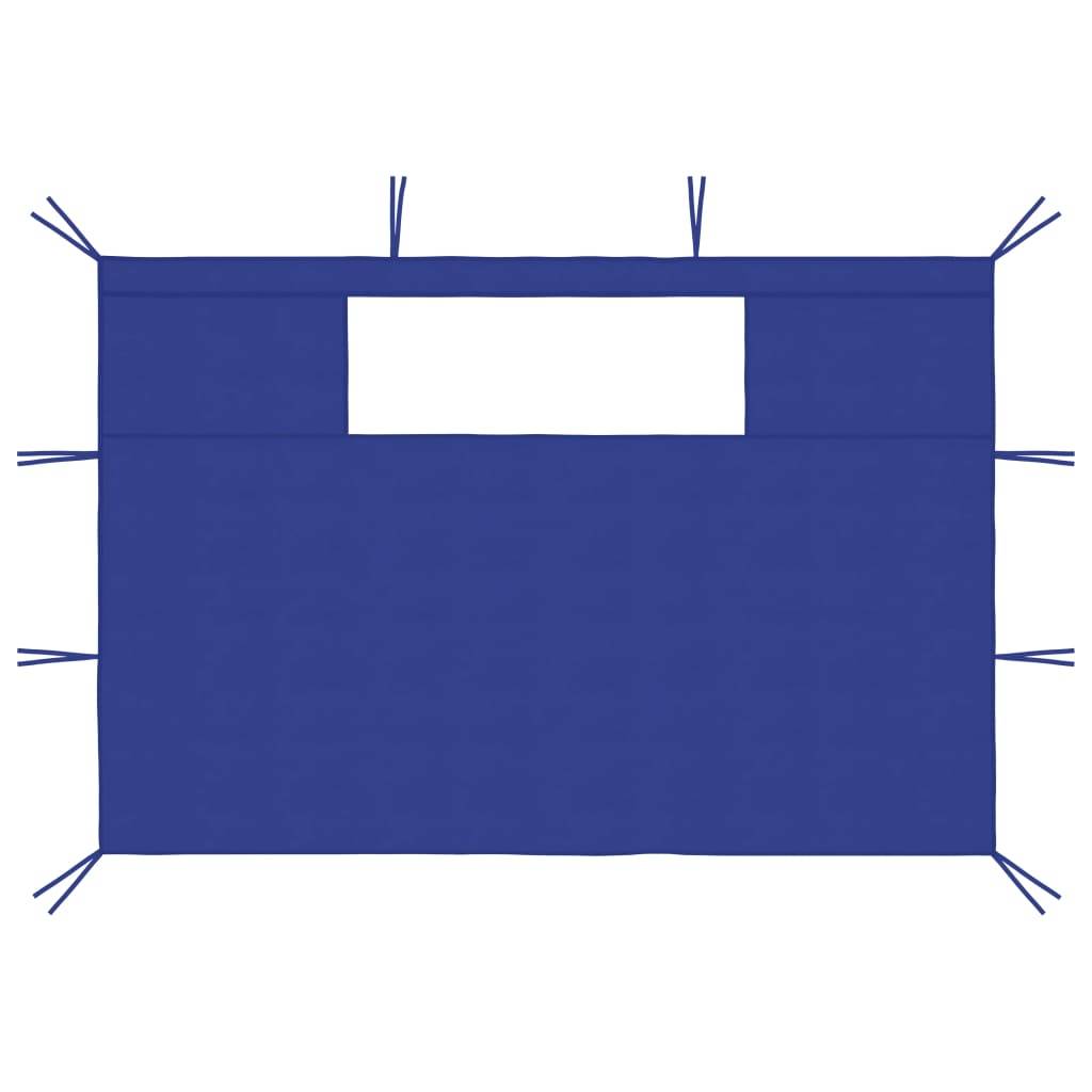 vidaXL Pavillon-Seitenwände mit Fenstern 2 Stk. Blau