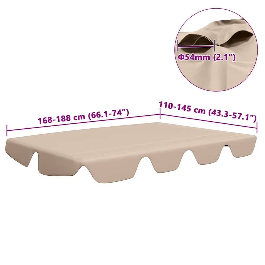 vidaXL Ersatzdach für Hollywoodschaukel Beige 188/168x145/110 cm