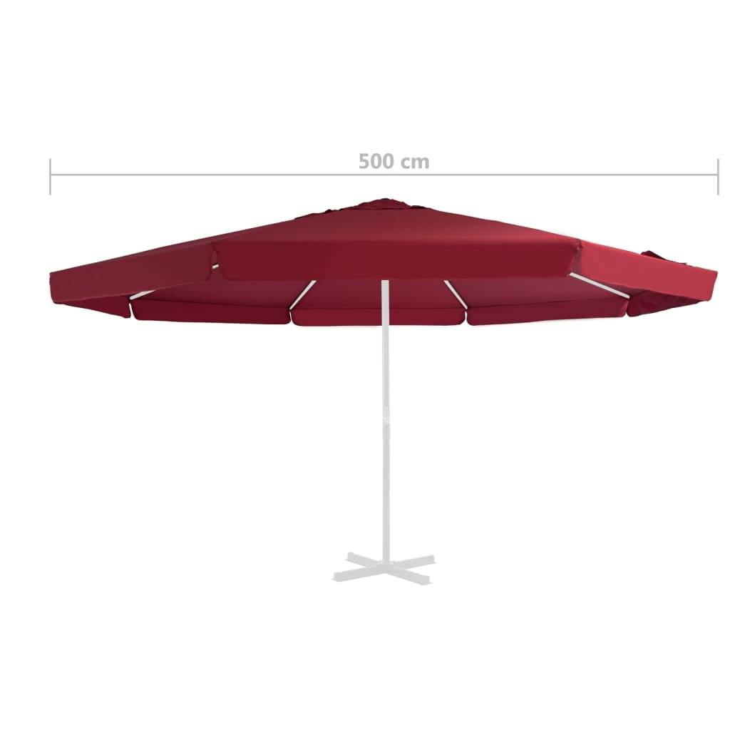 vidaXL Ersatzbezug für Sonnenschirm Bordeauxrot 500 cm